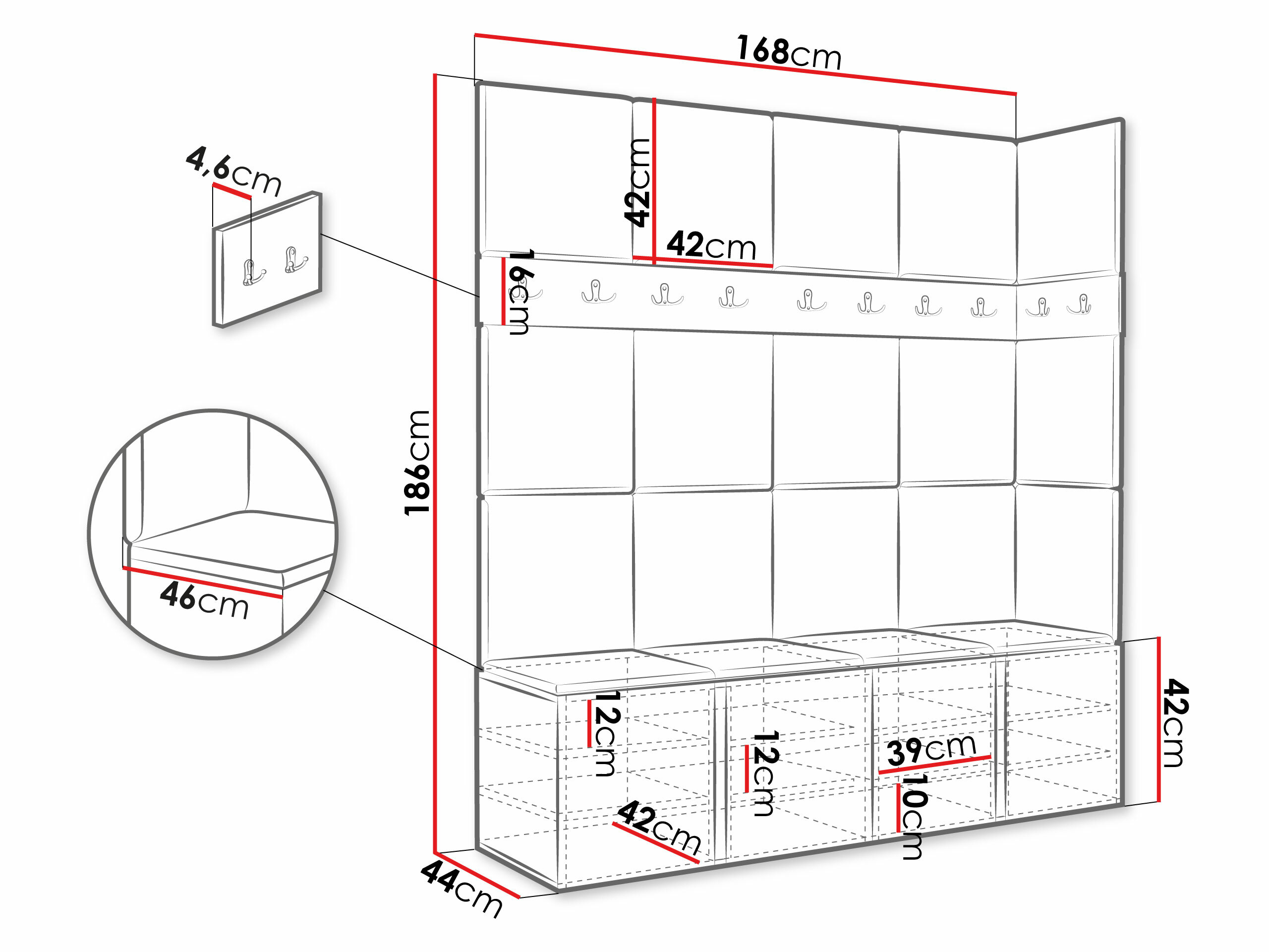 Conjunto para recibidor Pinis II (Blanco)
