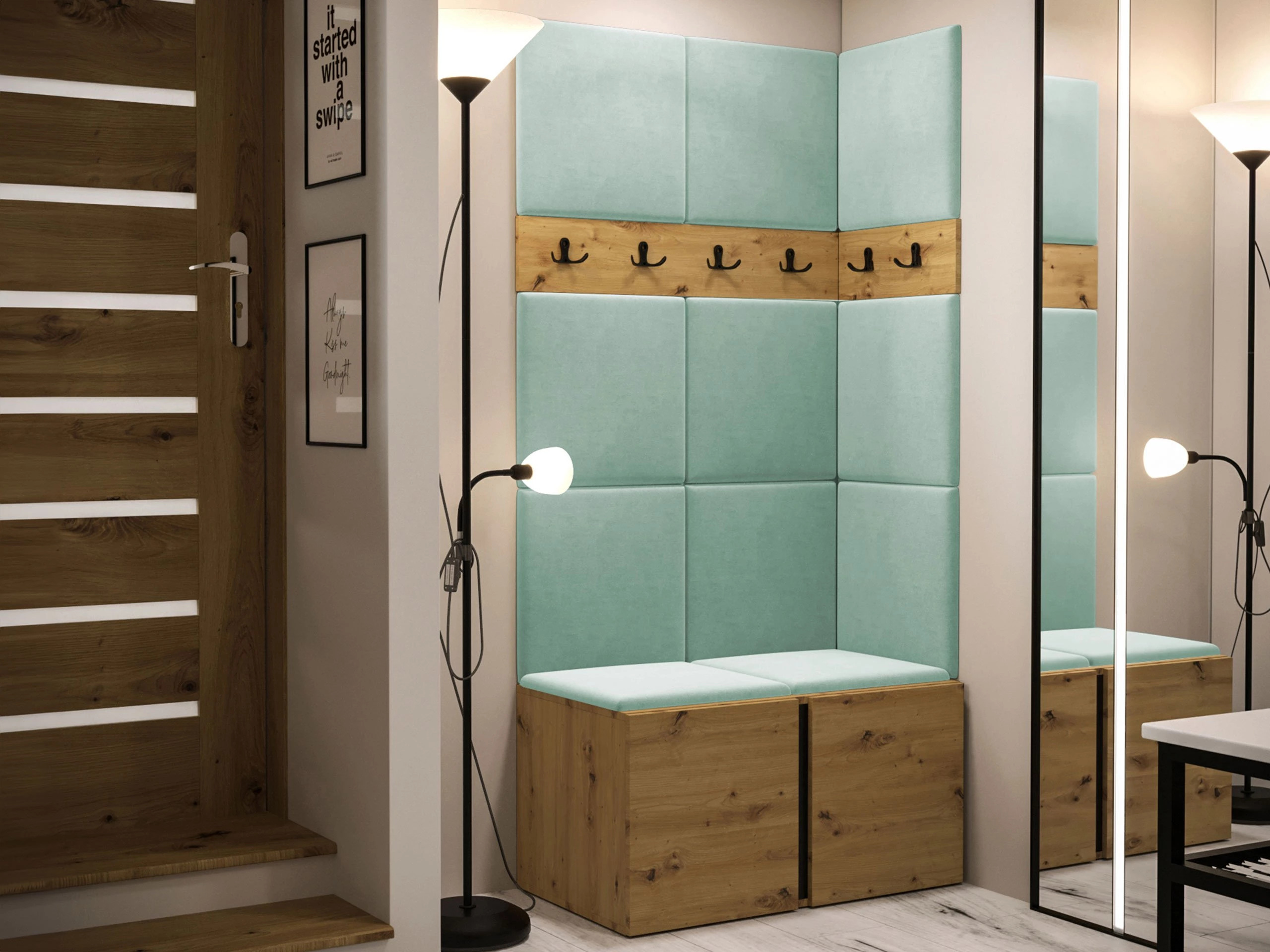 Conjunto para recibidor Pinis I (Roble Artisan)