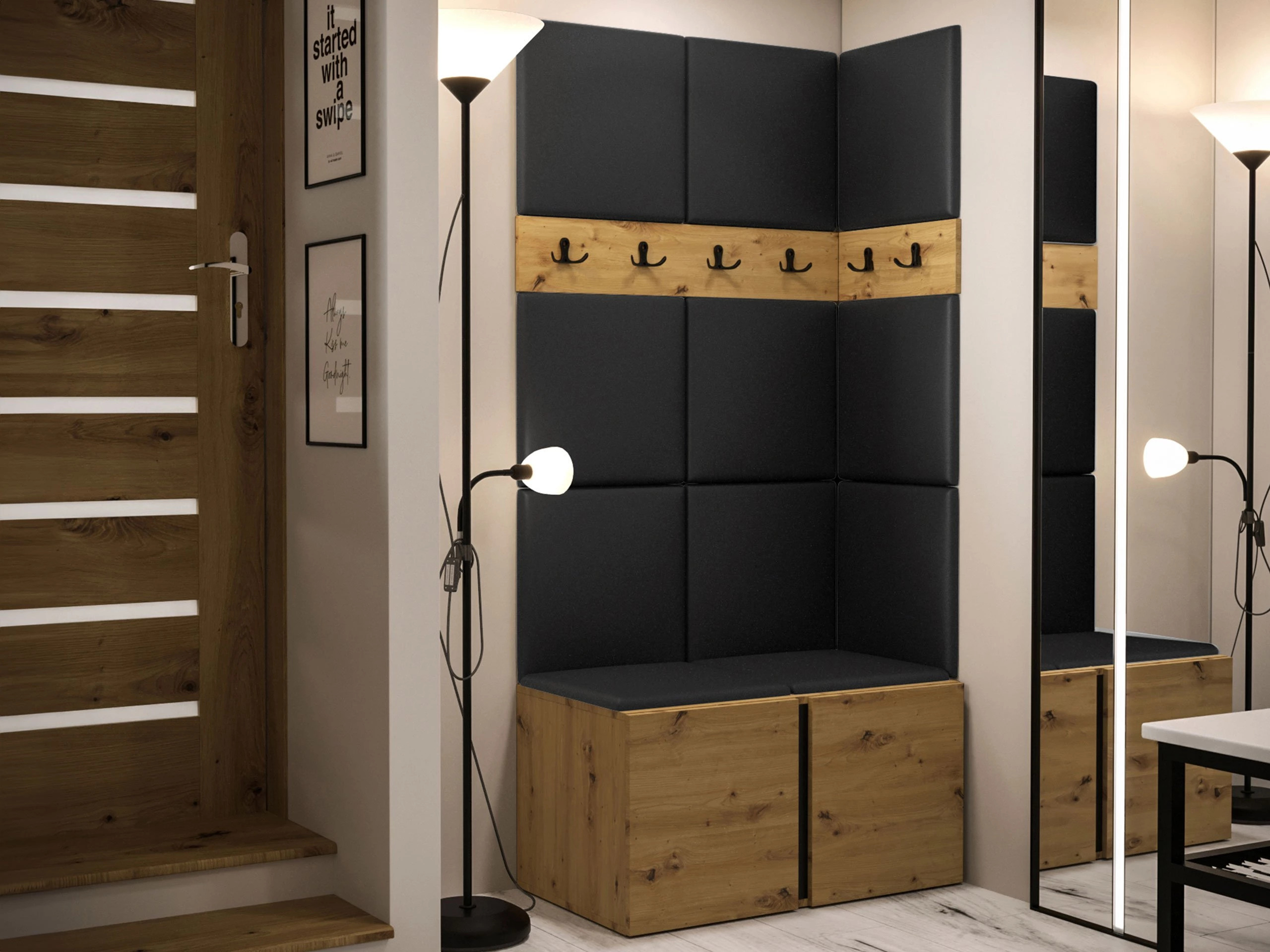 Conjunto para recibidor Pinis I (Roble Artisan)