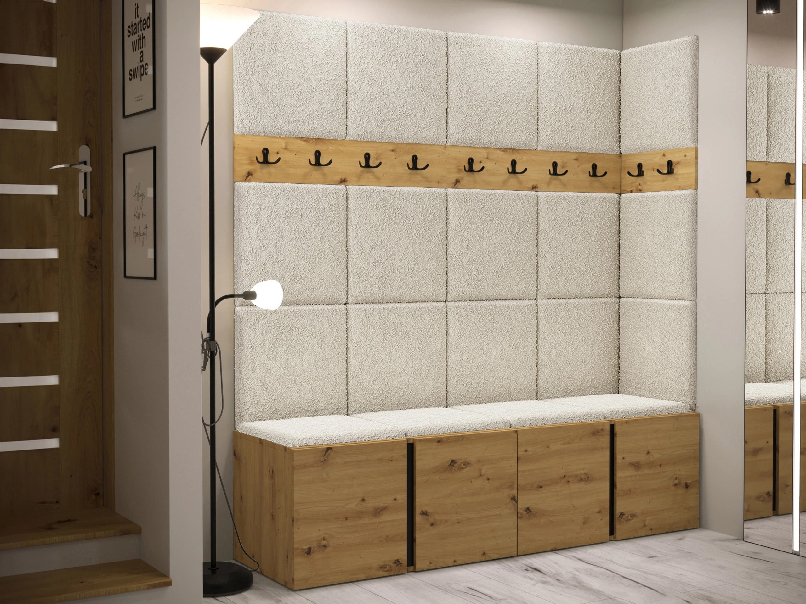 Conjunto para recibidor Pinis II (Roble Artisan)