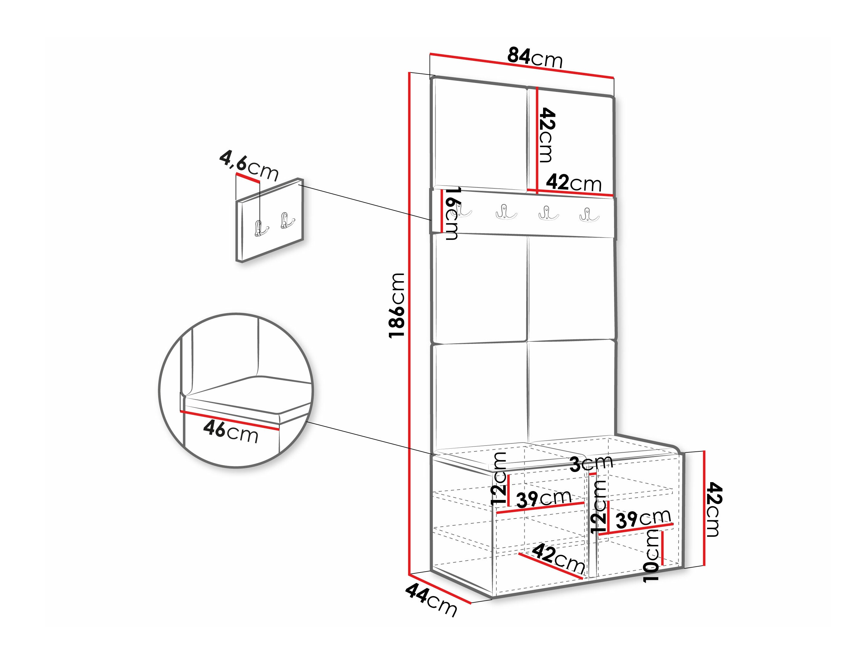 Conjunto para recibidor Pinis IV (Blanco)