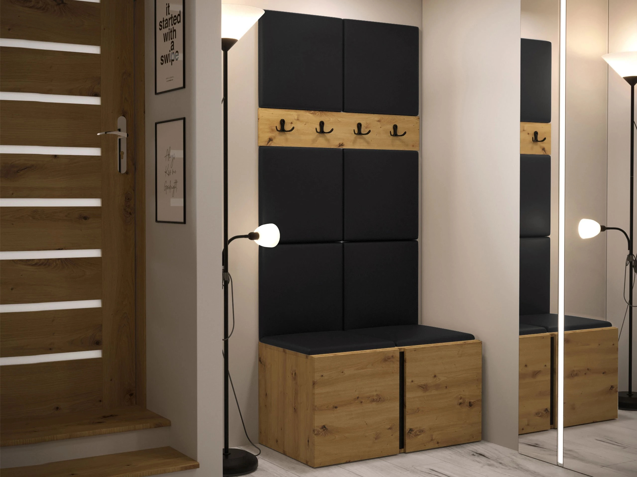 Conjunto para recibidor Pinis IV (Roble Artisan)