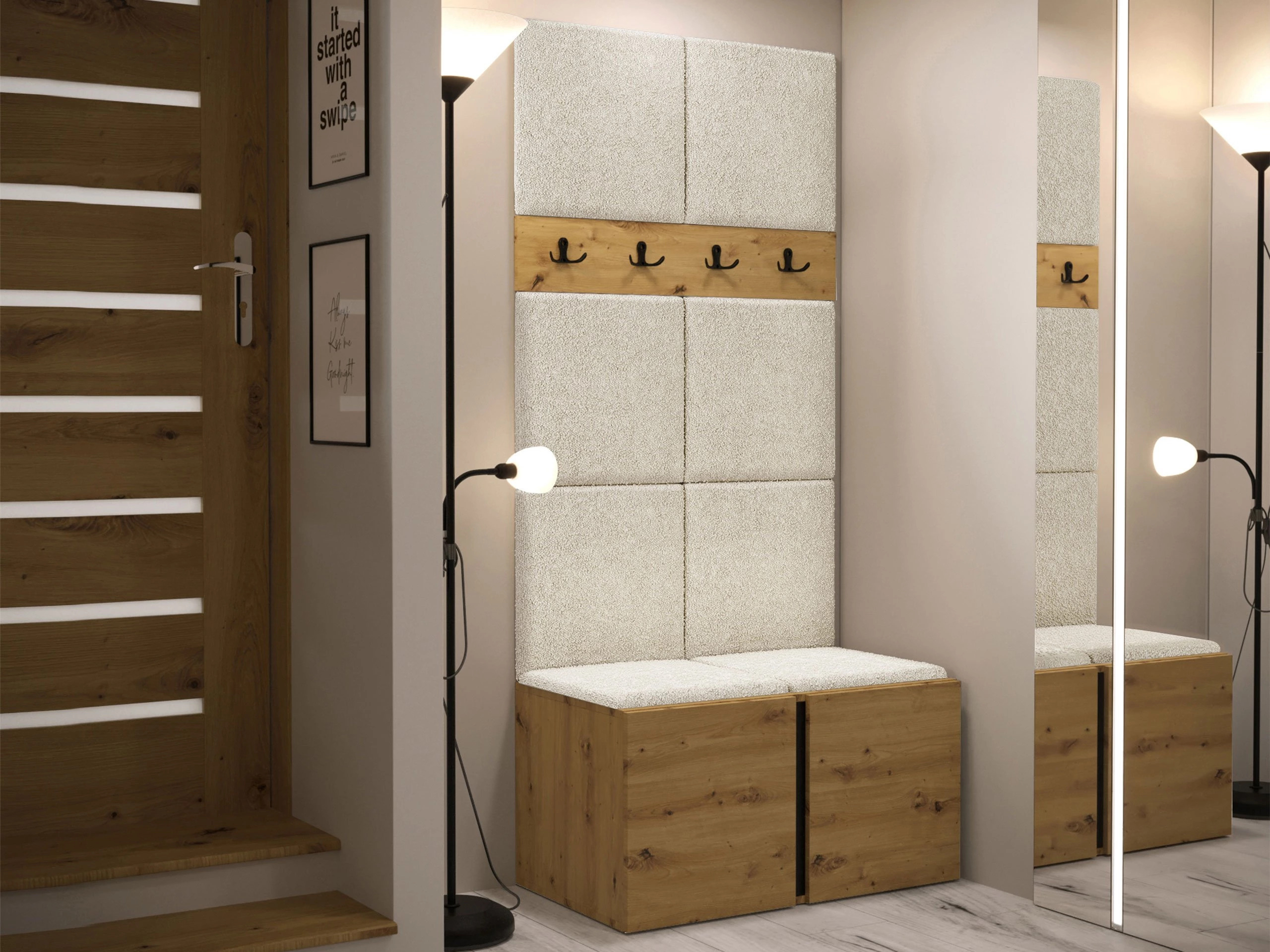 Conjunto para recibidor Pinis IV (Roble Artisan)