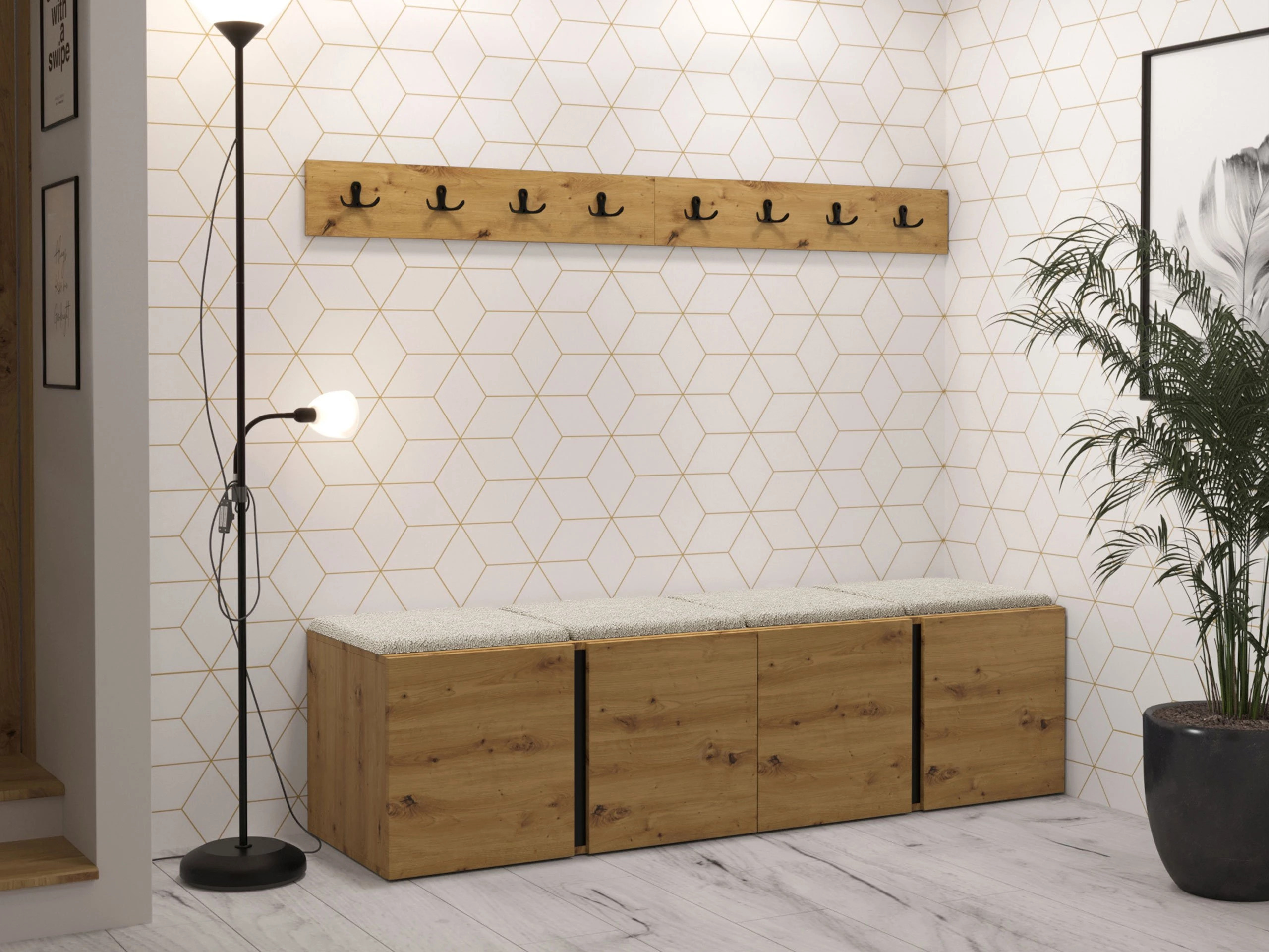 Conjunto para recibidor Pinis VII (Roble Artisan)