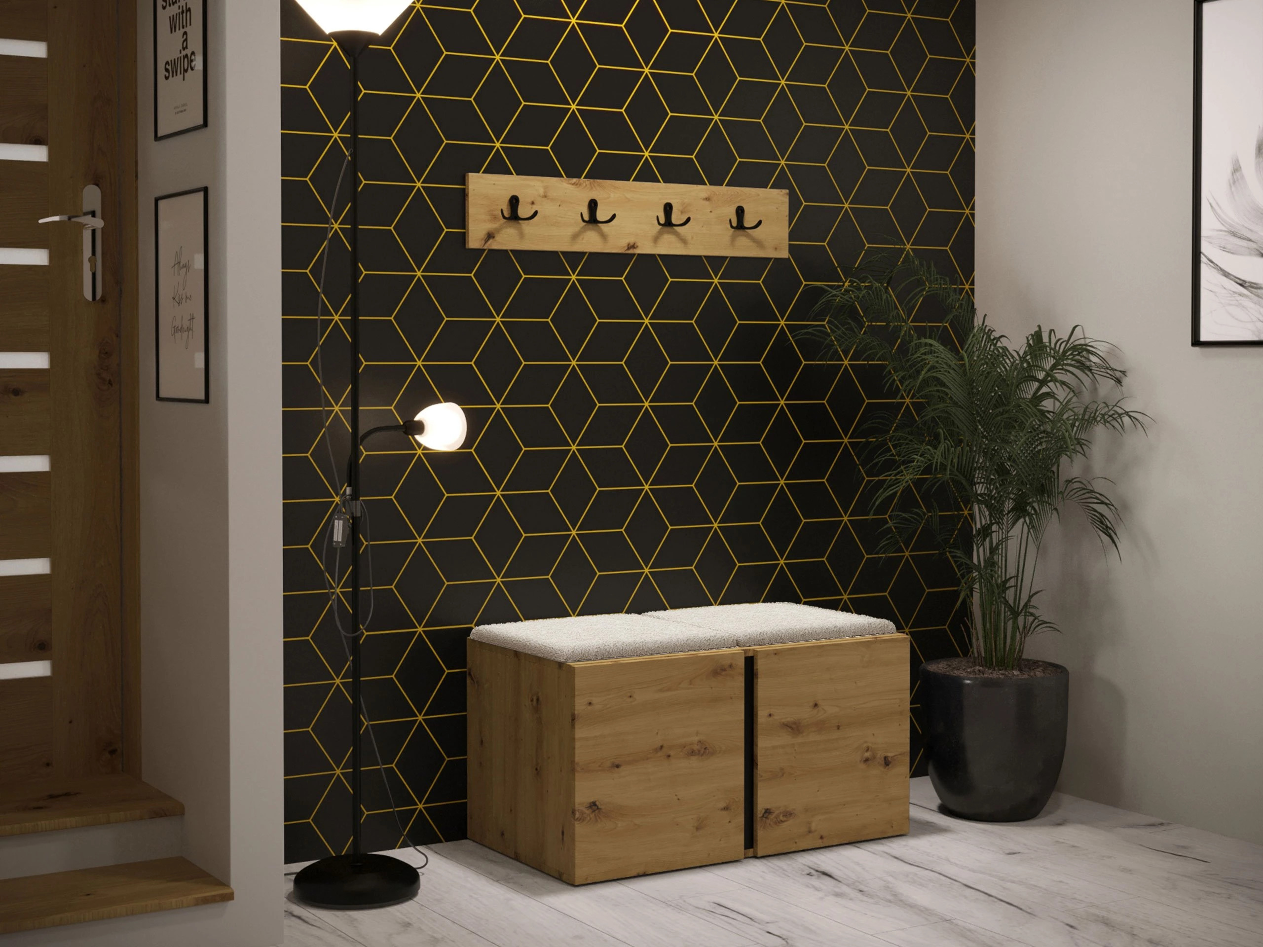 Conjunto para recibidor Hartford 275 (Roble Artisan)