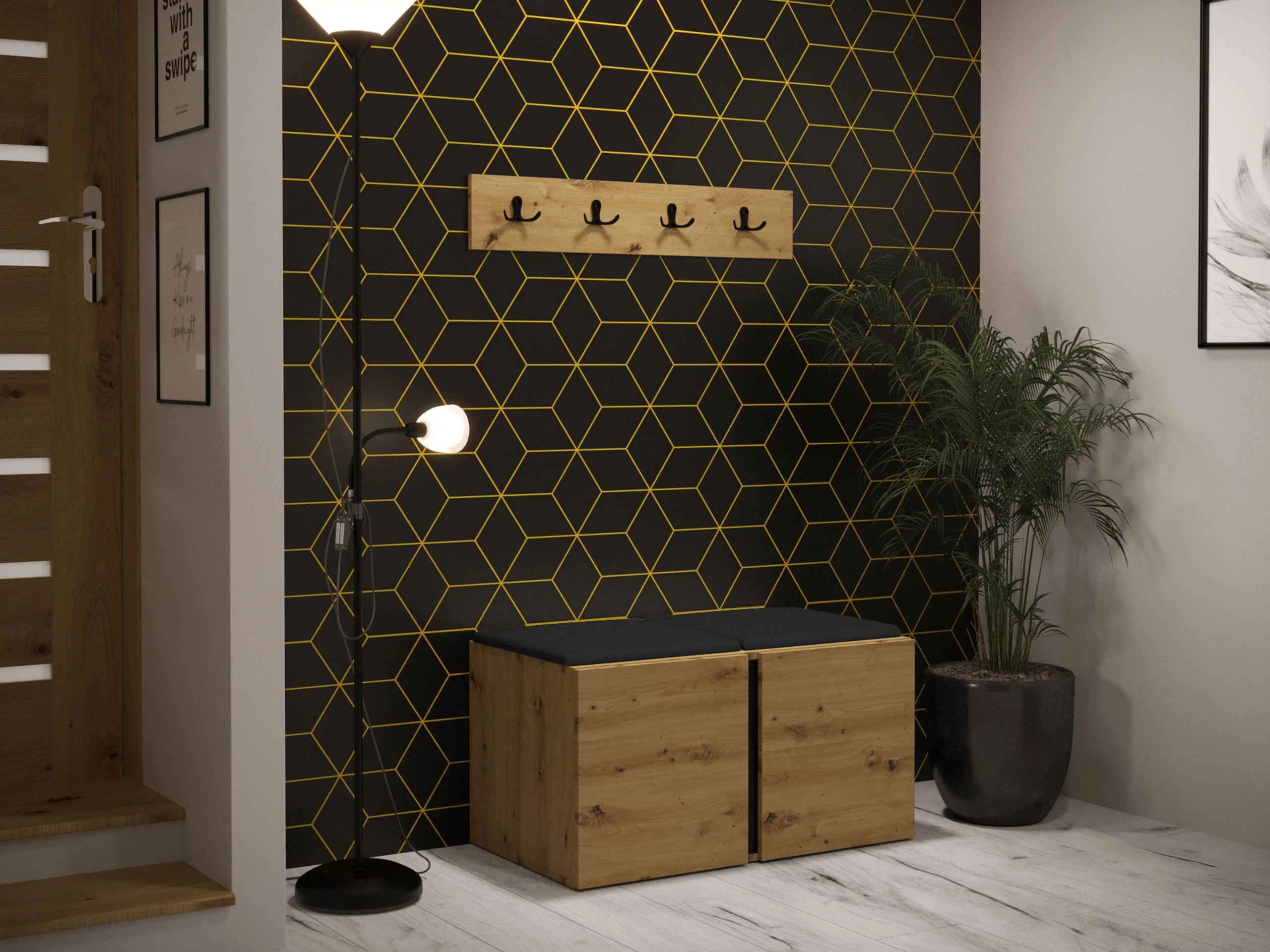 Conjunto para recibidor Pinis VI (Cuero ecológico Soft 011)