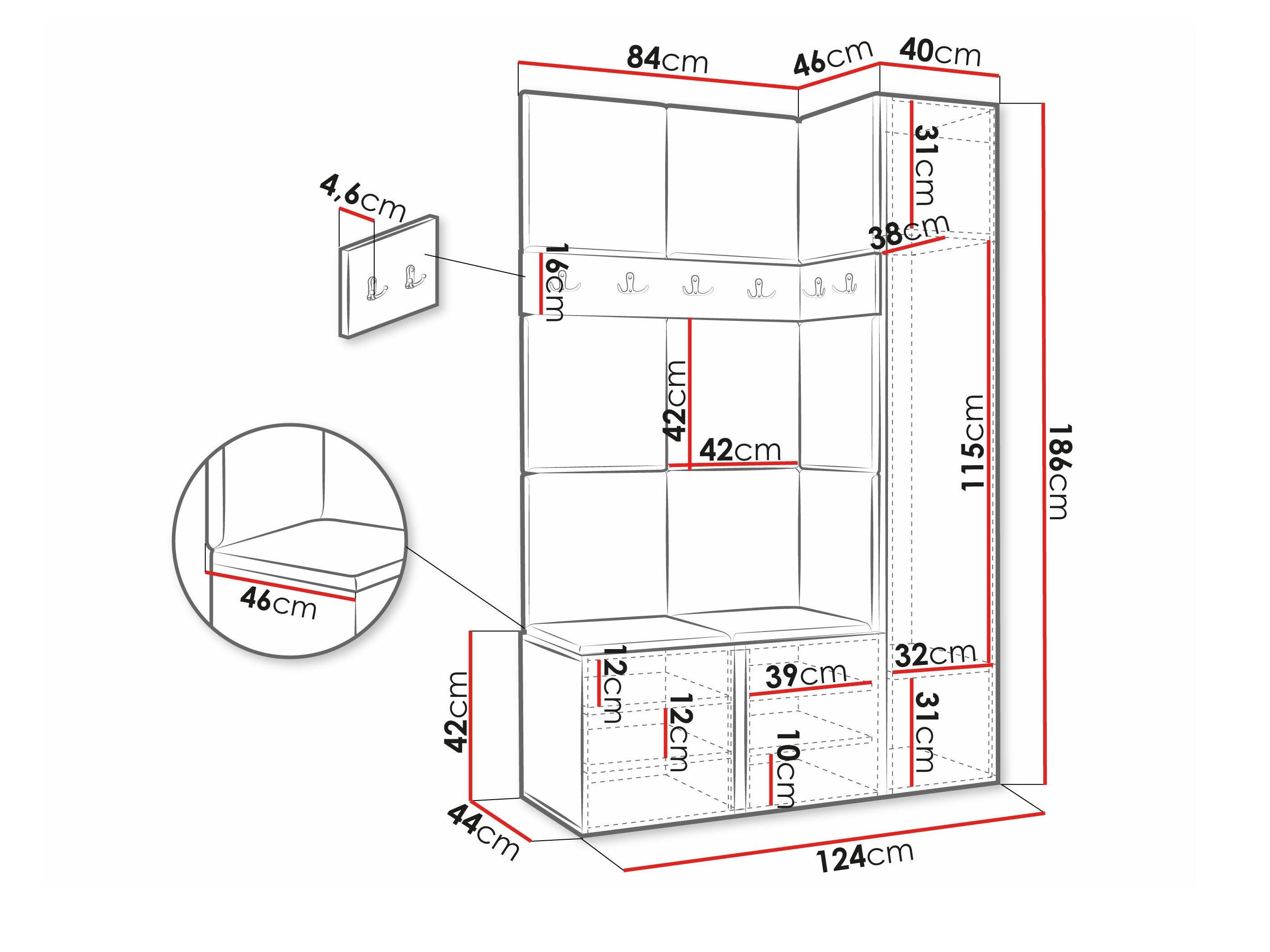 Conjunto para recibidor Pinis IX (Blanco)