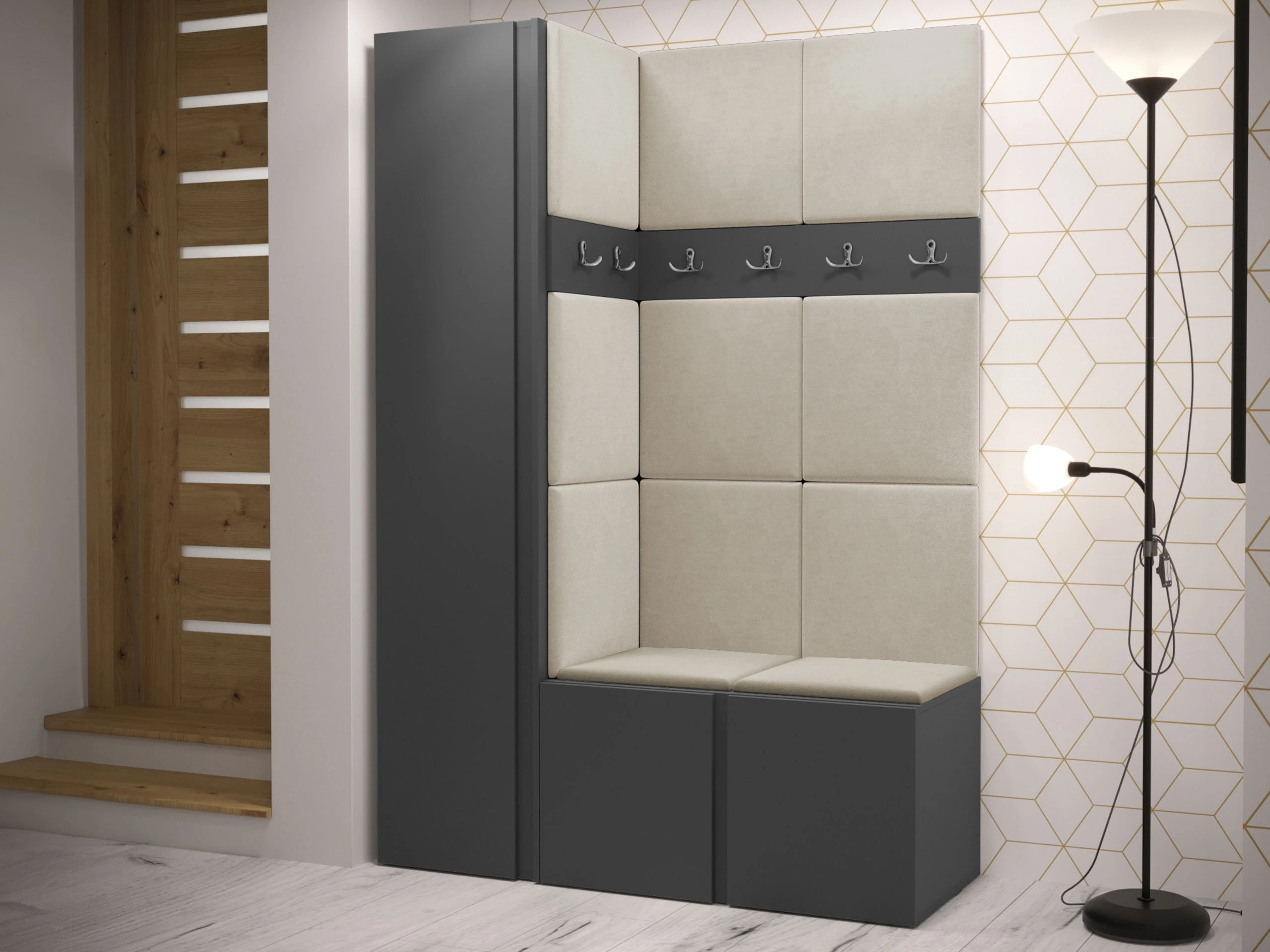 Conjunto para recibidor Pinis IX (Grafito)