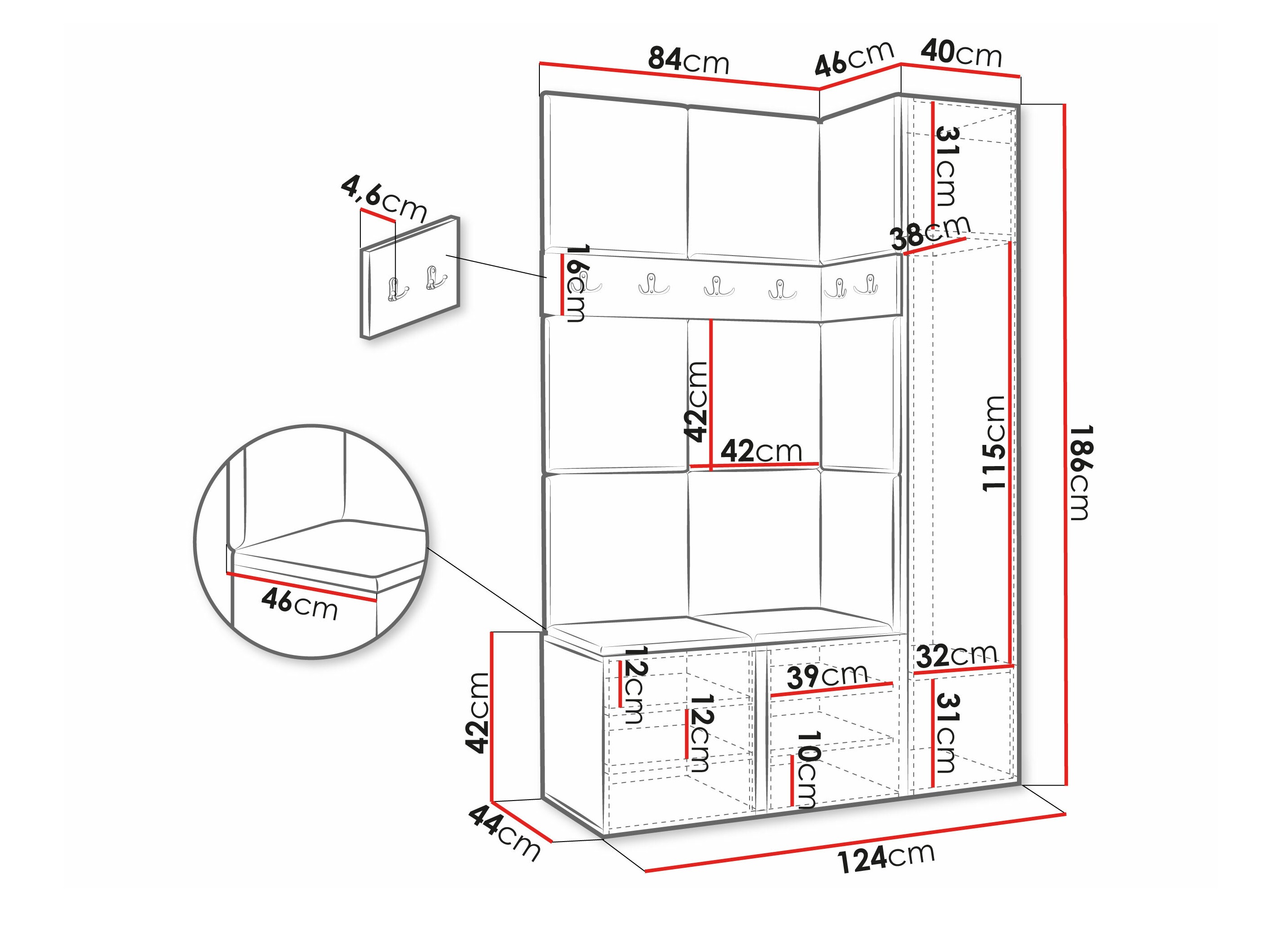 Conjunto para recibidor Pinis IX (Grafito)