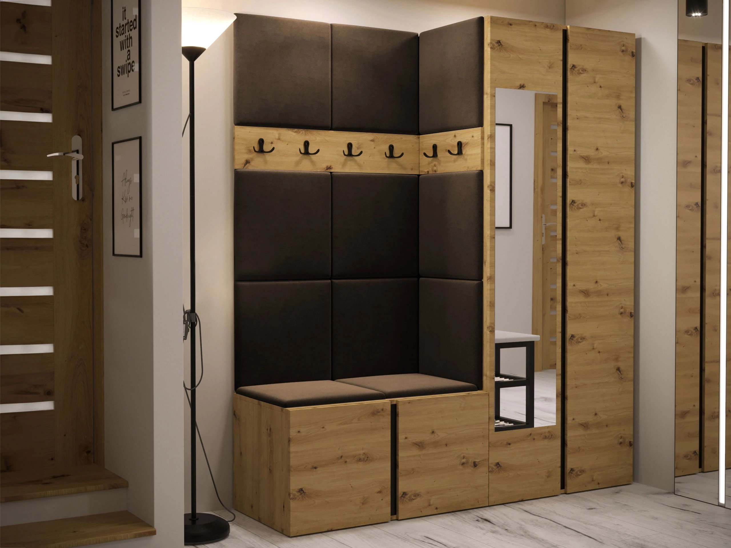 Conjunto para recibidor Pinis X (Roble Artisan)