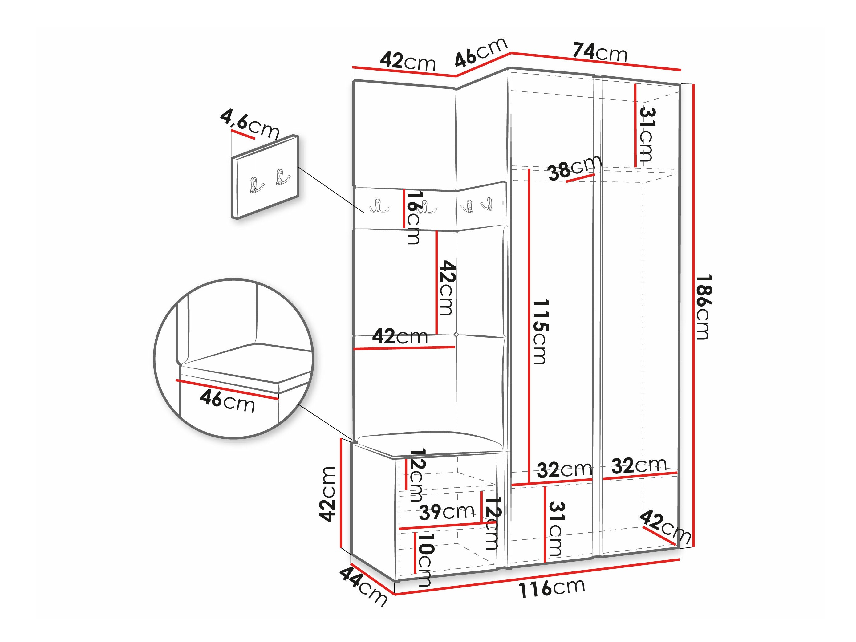 Conjunto para recibidor Pinis XXVI (Blanco)