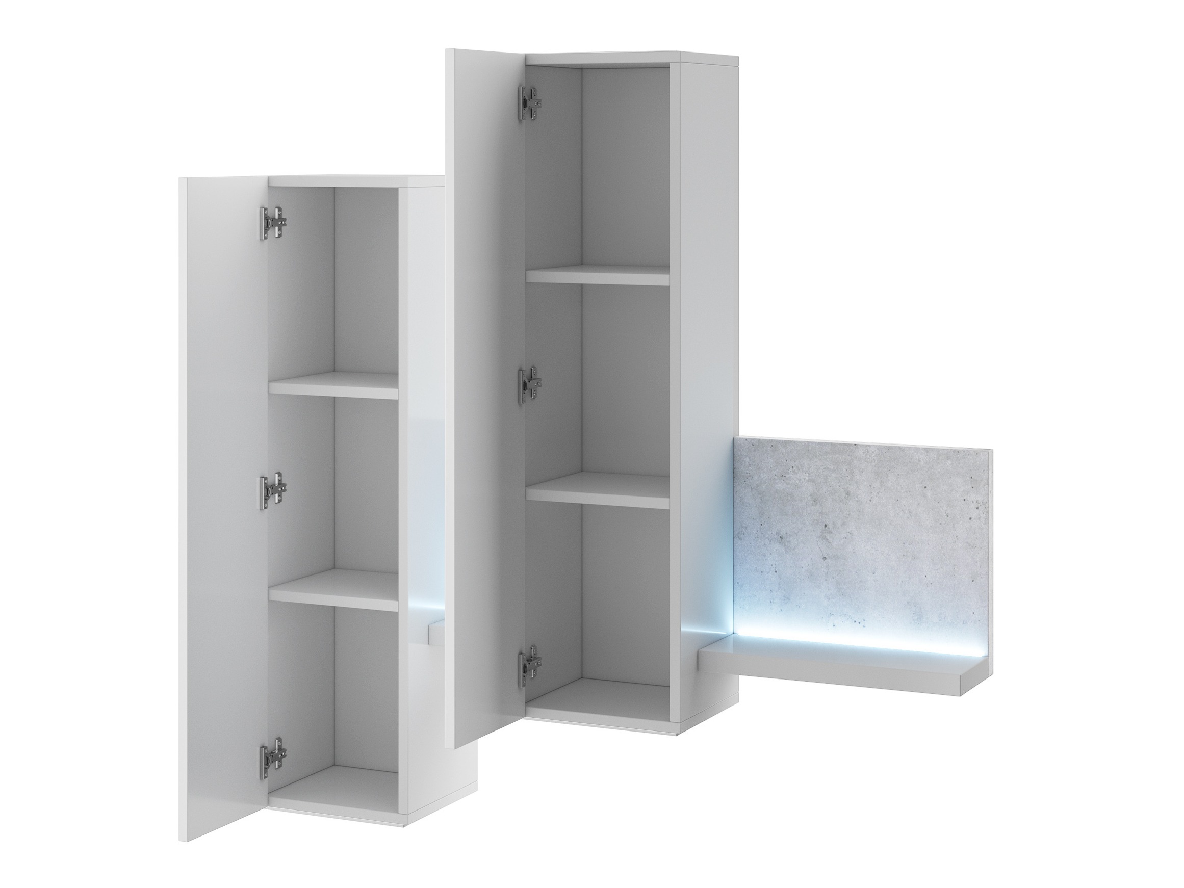 Armario de pared Lutiva 101 (Blanco + Hormigón)