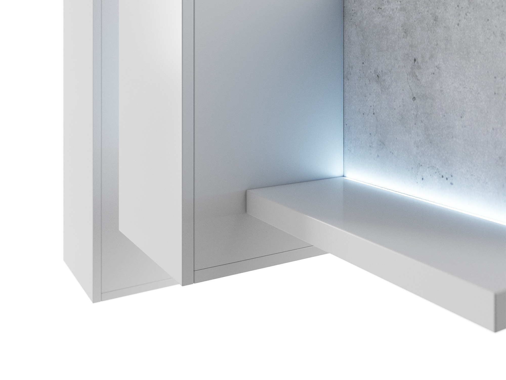 Armario de pared Lutiva 101 (Blanco + Hormigón)