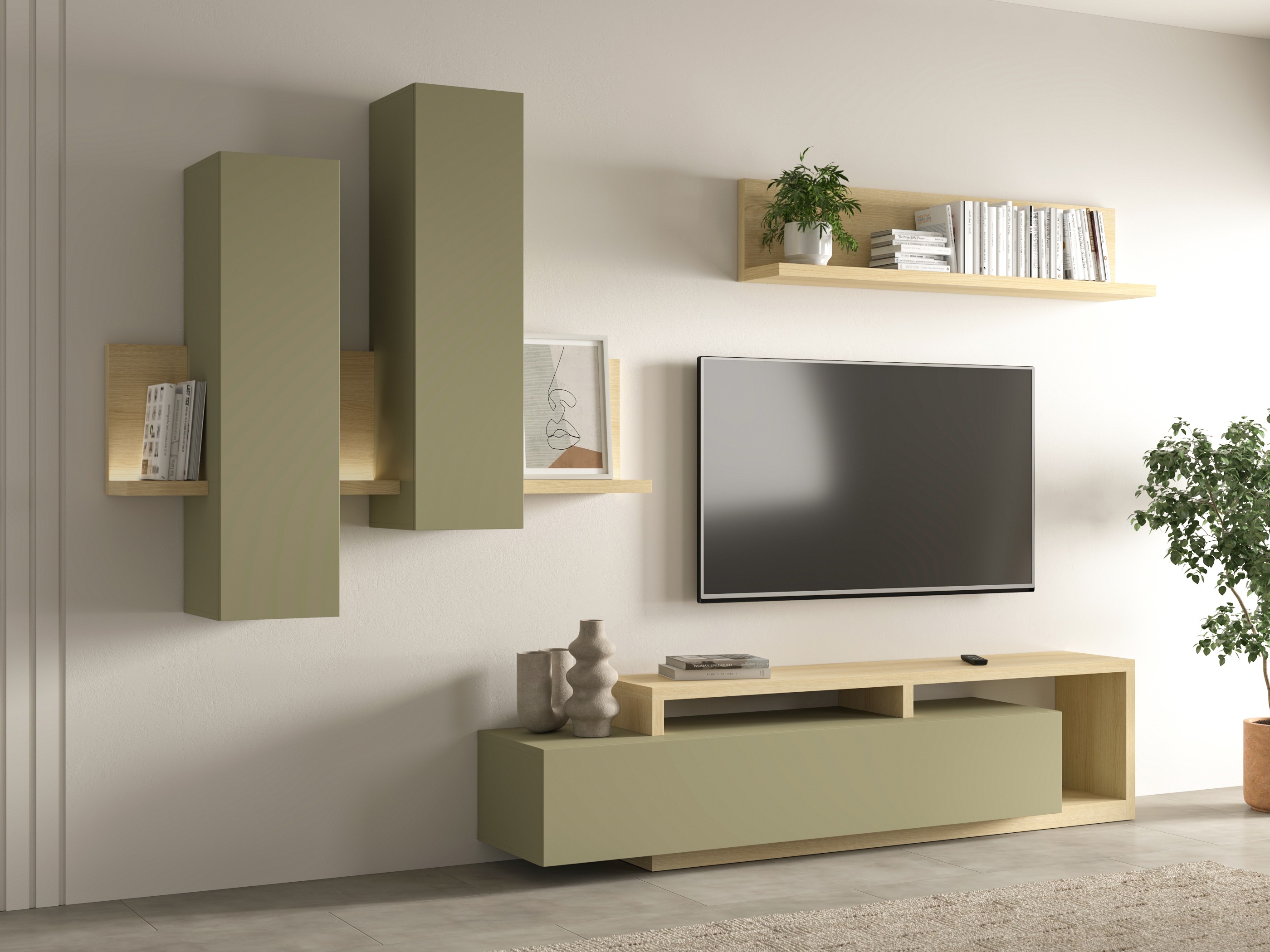 Conjunto de salón Lutiva 100 (Eucalipto + Roble)