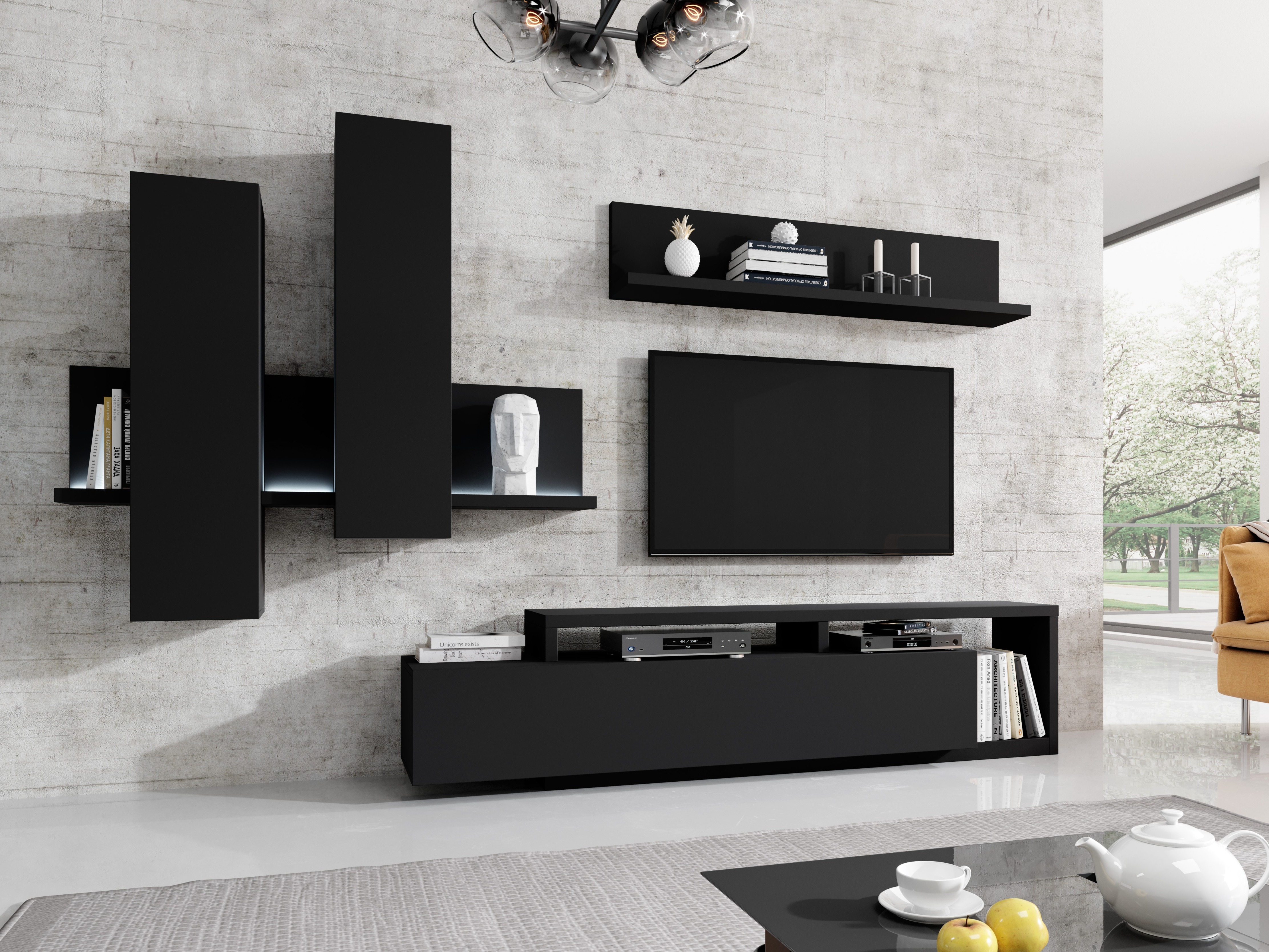 Conjunto de salón Lutiva 100 (Negro mate)