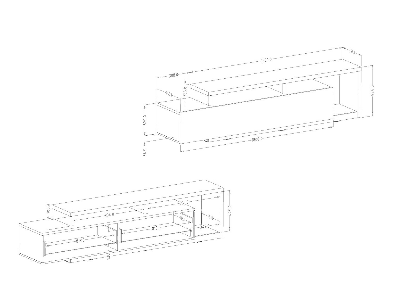 Mueble TV Lutiva 103 (Blanco + Hormigón)