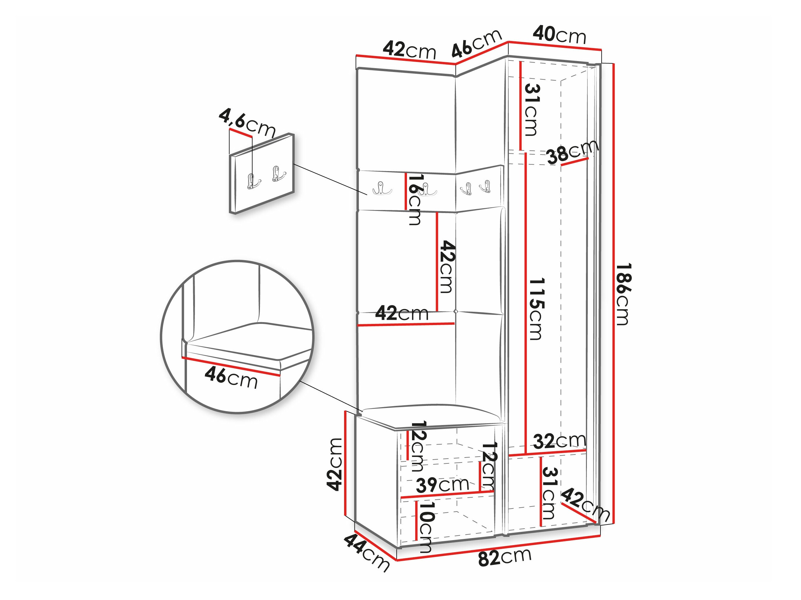 Conjunto para recibidor Pinis XXV (Blanco)