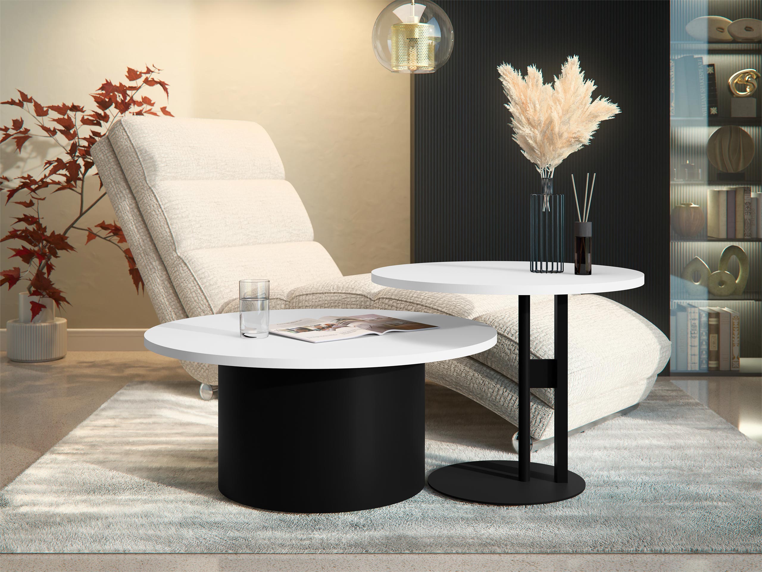 Conjunto mesa de centro Oswego 159 (Blanco)