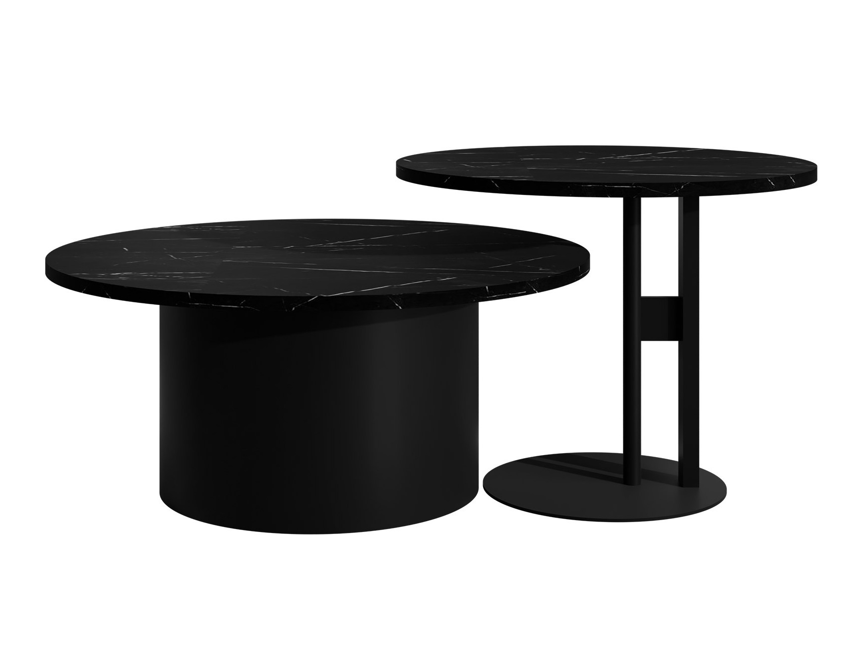 Conjunto mesa de centro Oswego 159 (Mármol negro)