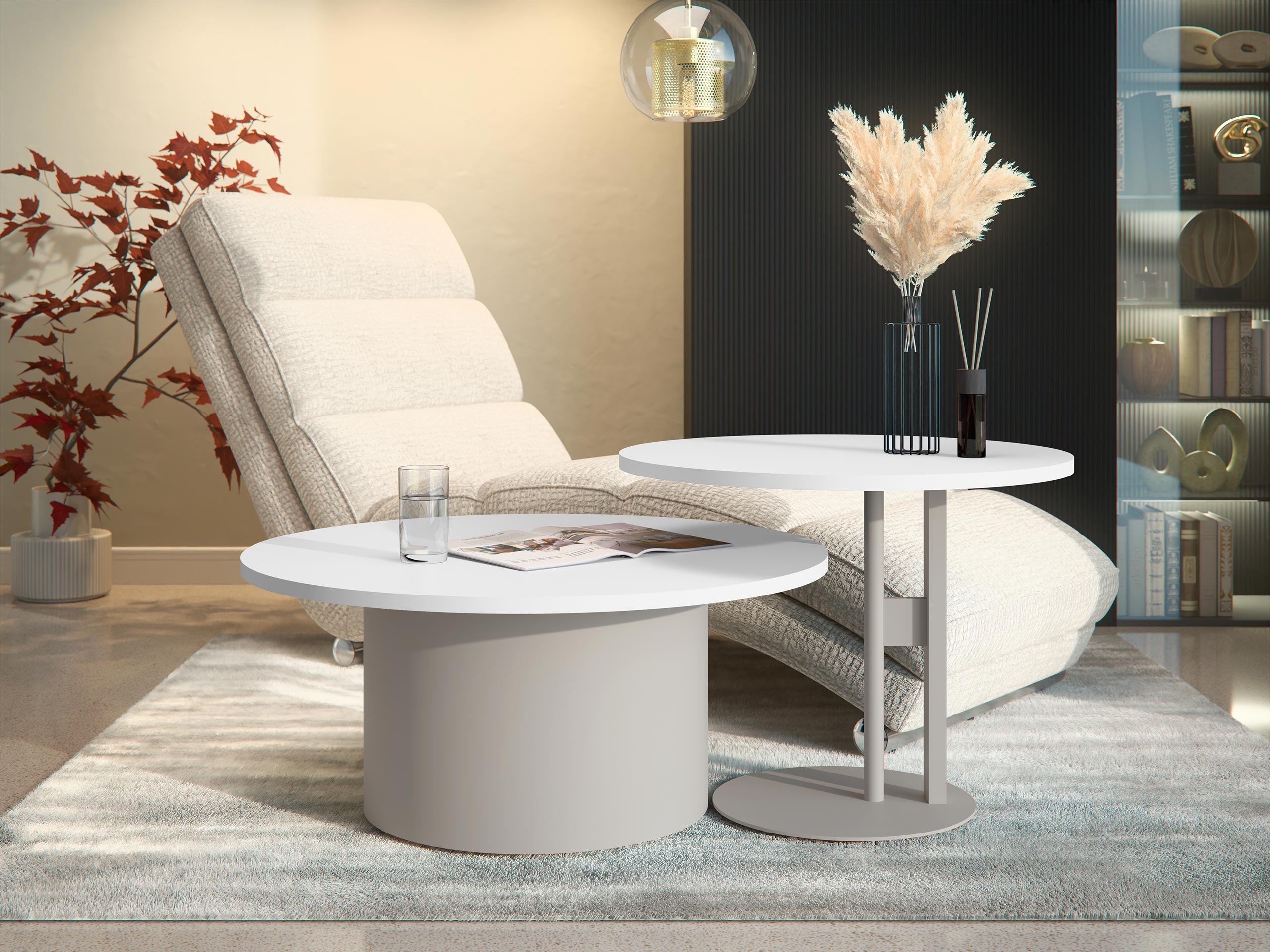 Conjunto mesa de centro Oswego 160 (Blanco)