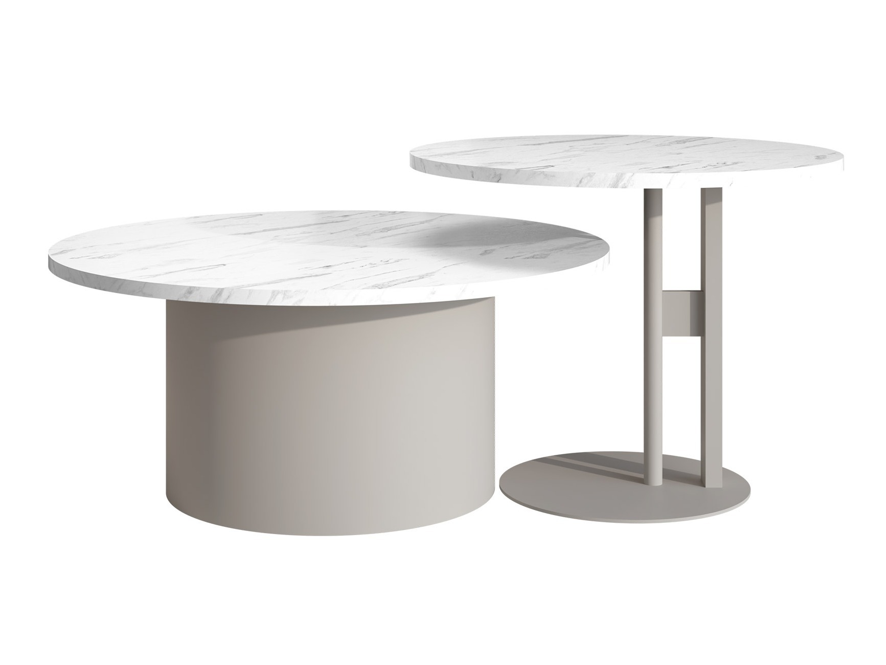 Conjunto mesa de centro Oswego 160 (Mármol blanco)