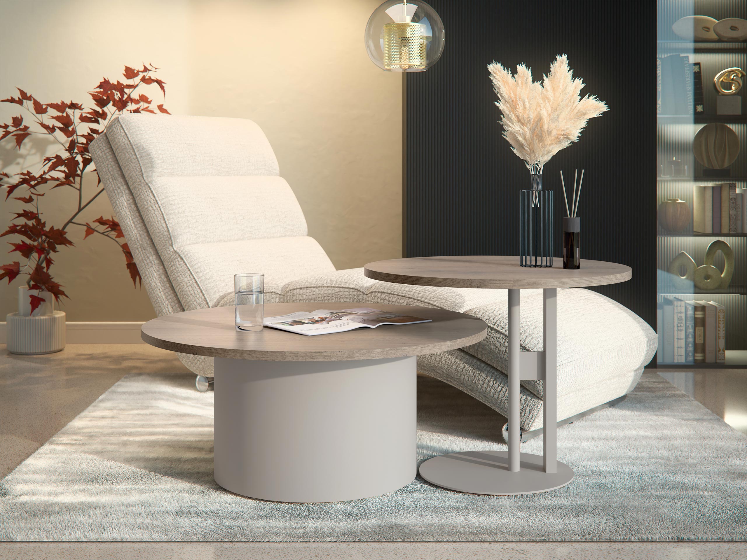 Conjunto mesa de centro Oswego 160 (Roble)