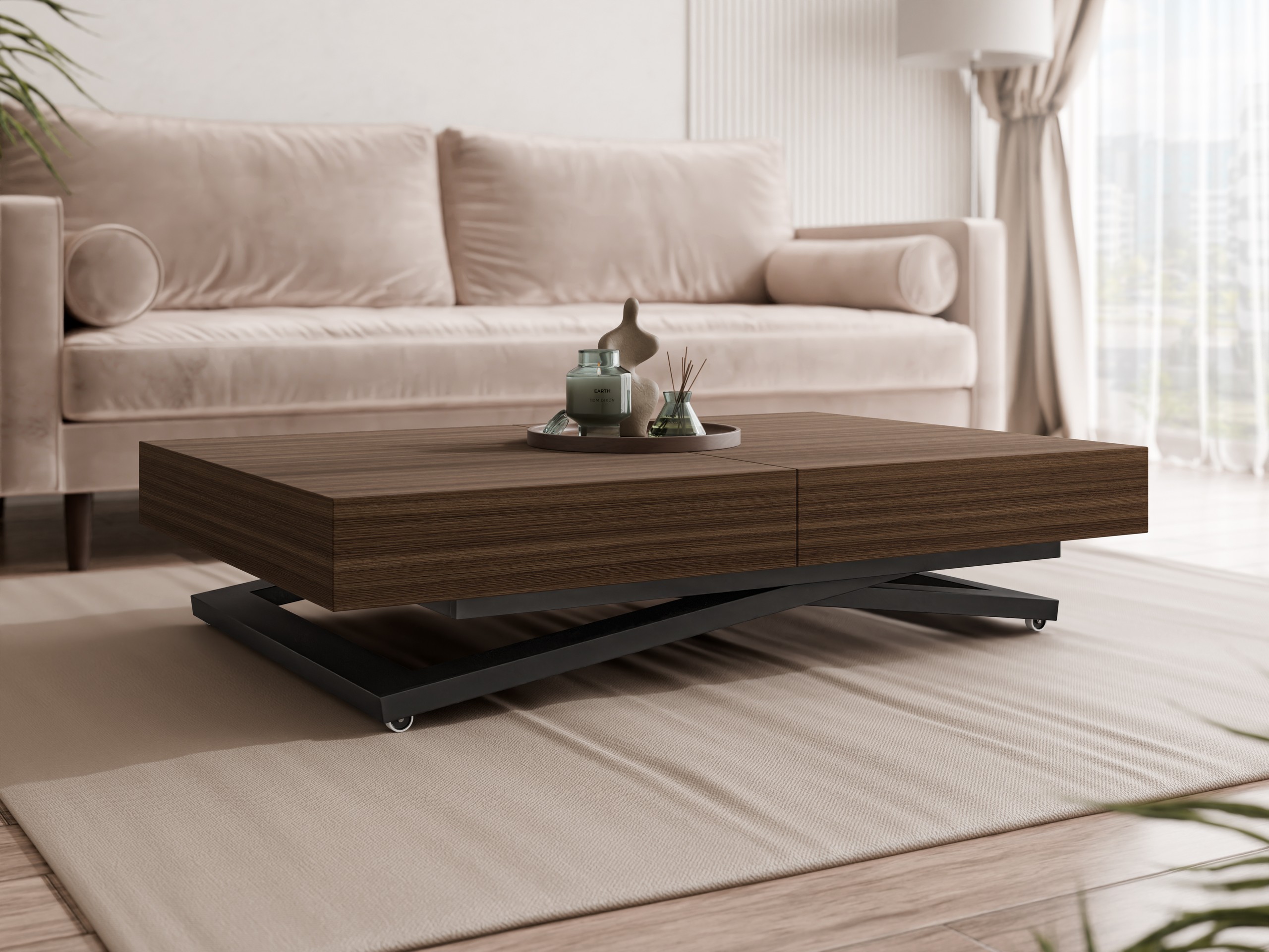 Mesa de centro convertible Oswego 171 (Nogal)