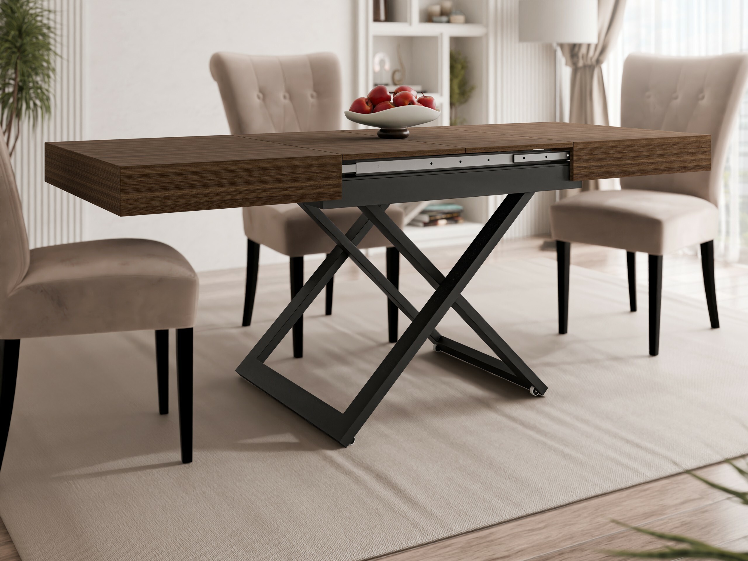 Mesa de centro convertible Oswego 171 (Nogal)