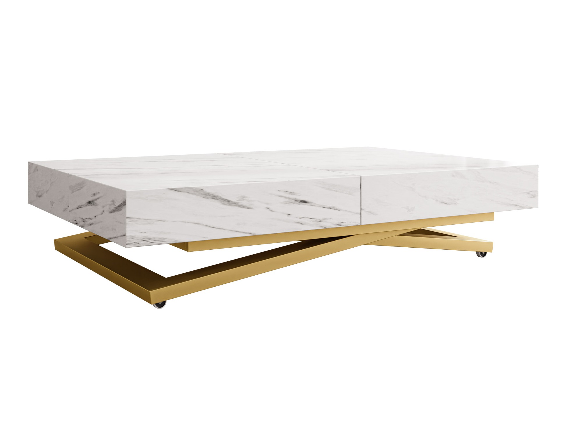 Mesa de centro convertible Oswego 173 (Mármol blanco)