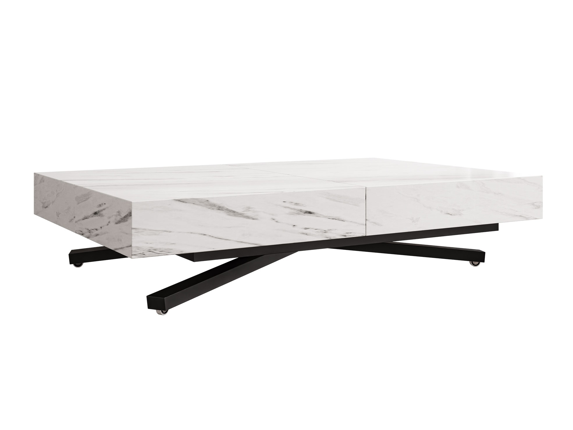 Mesa de centro convertible Oswego 176 (Mármol blanco)