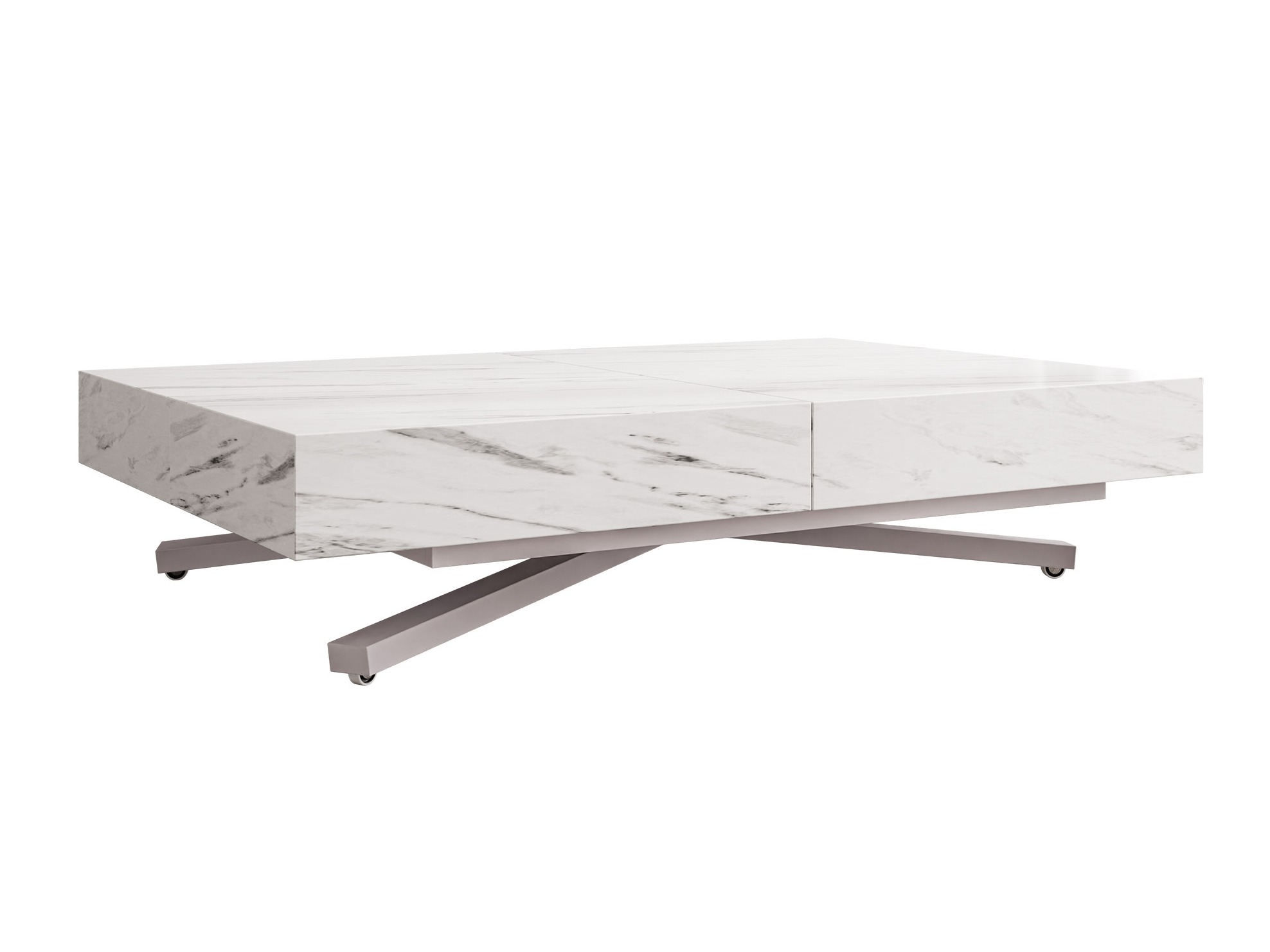 Mesa de centro convertible Oswego 177 (Mármol blanco)