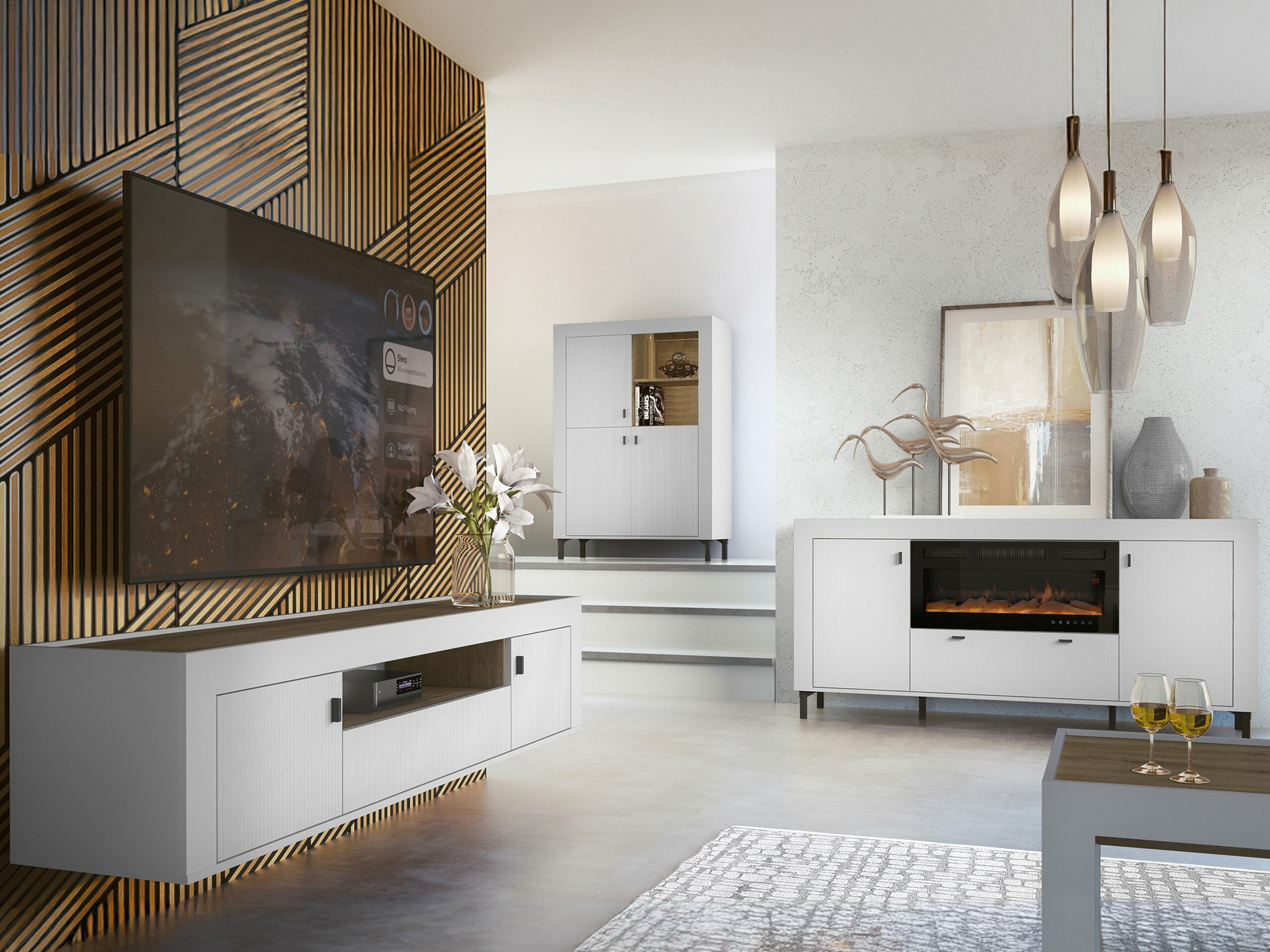 Conjunto de salón Mormavu 115 (Mate blanco)