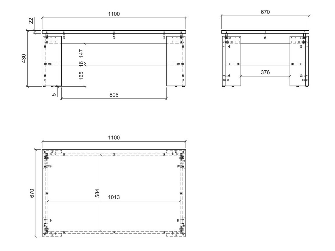 Mesa de centro Numeri 105