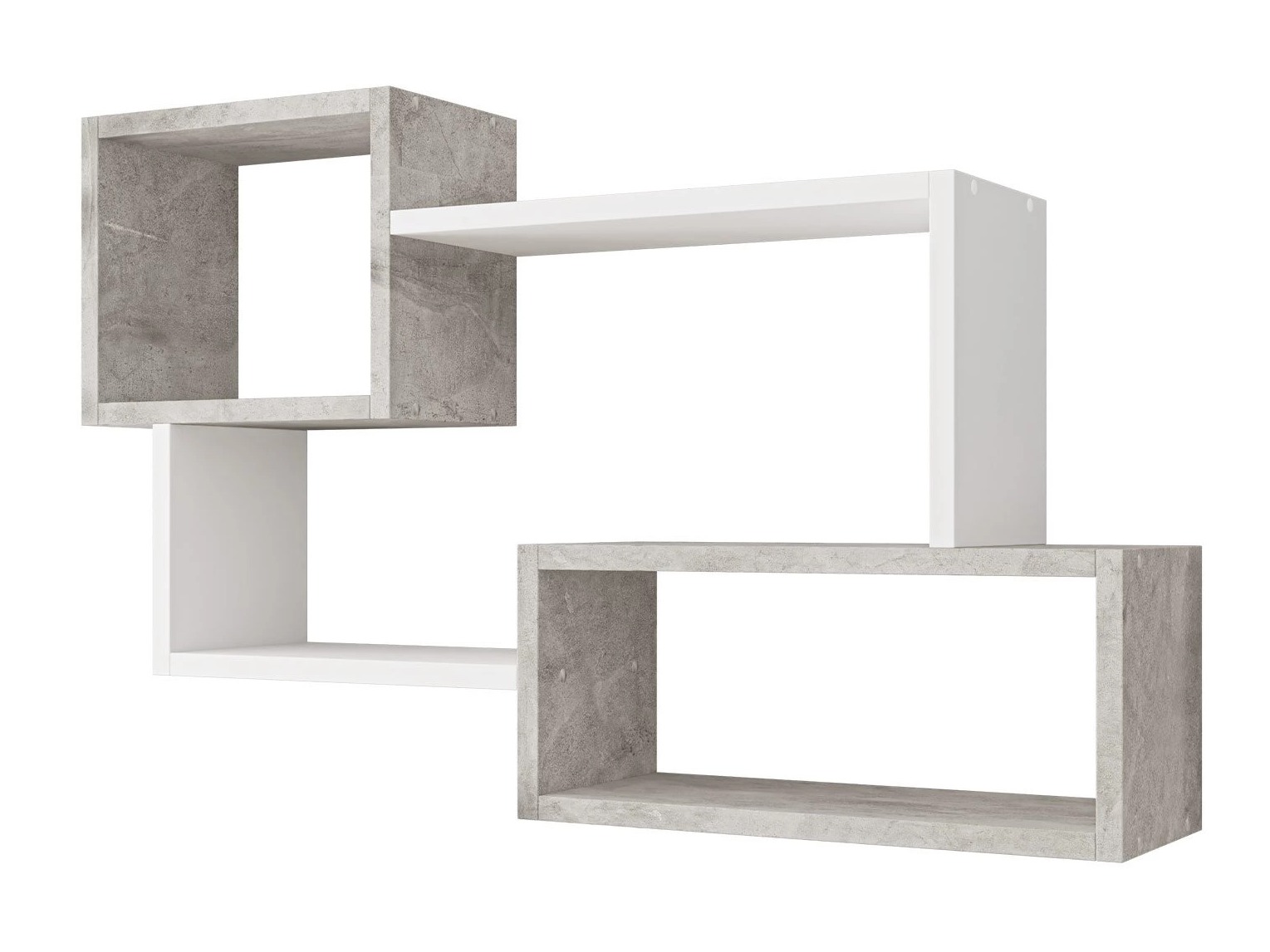 Estantería de pared Lexicon II (Hormigón + Blanco)