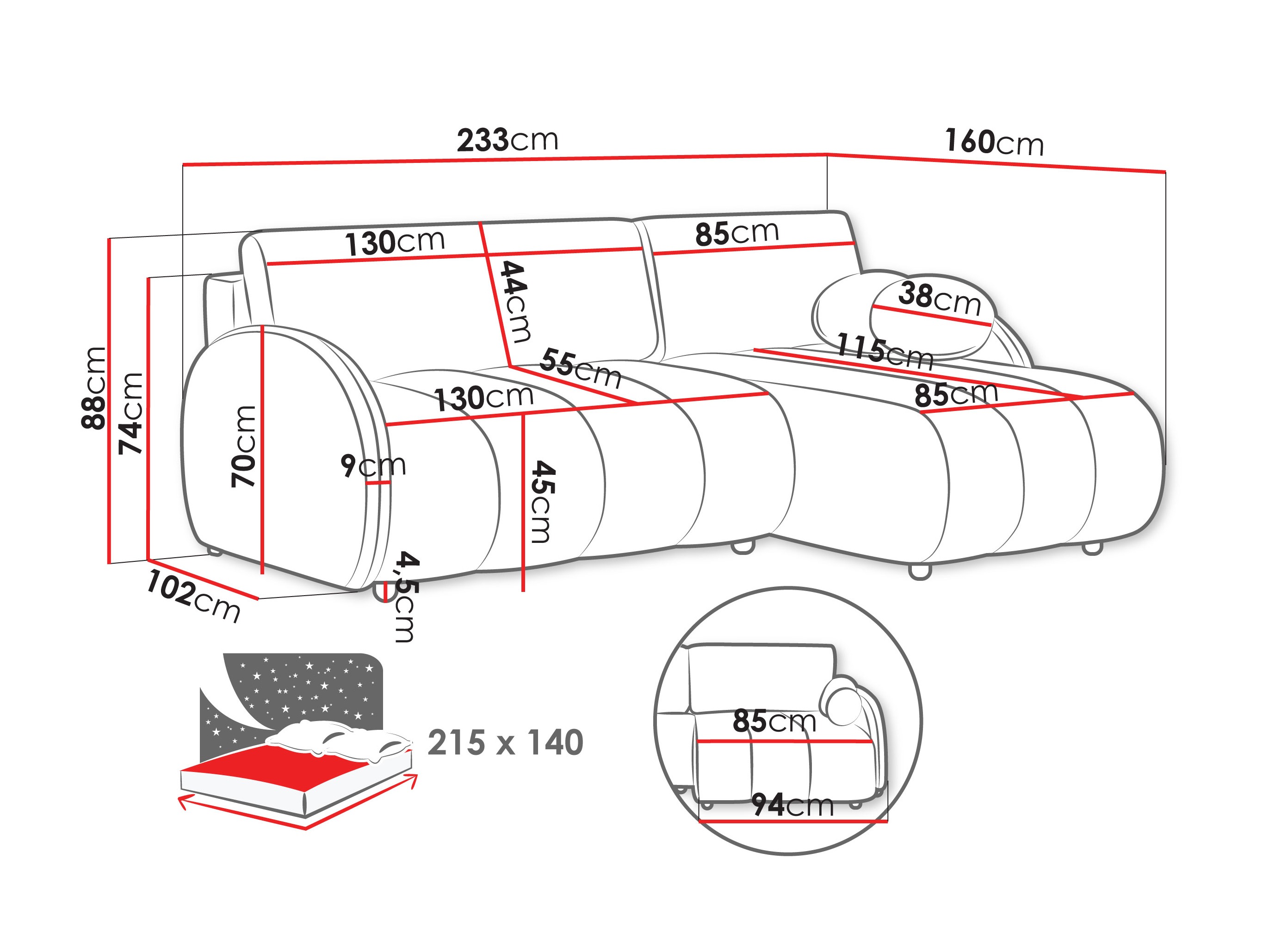 Sofá rinconero SP6588