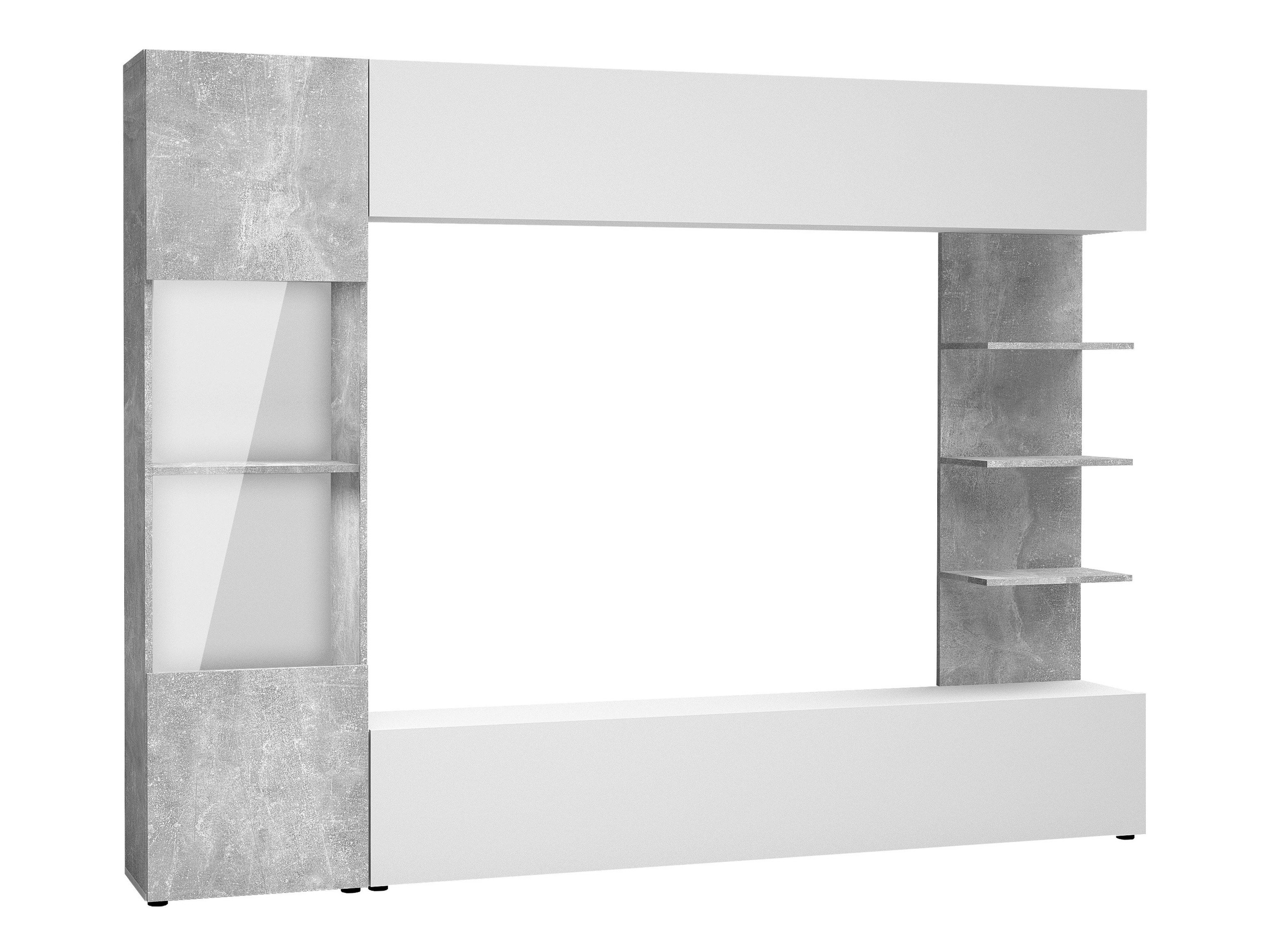 Conjunto de salón Comfivo 210 (Blanco + Hormigón)