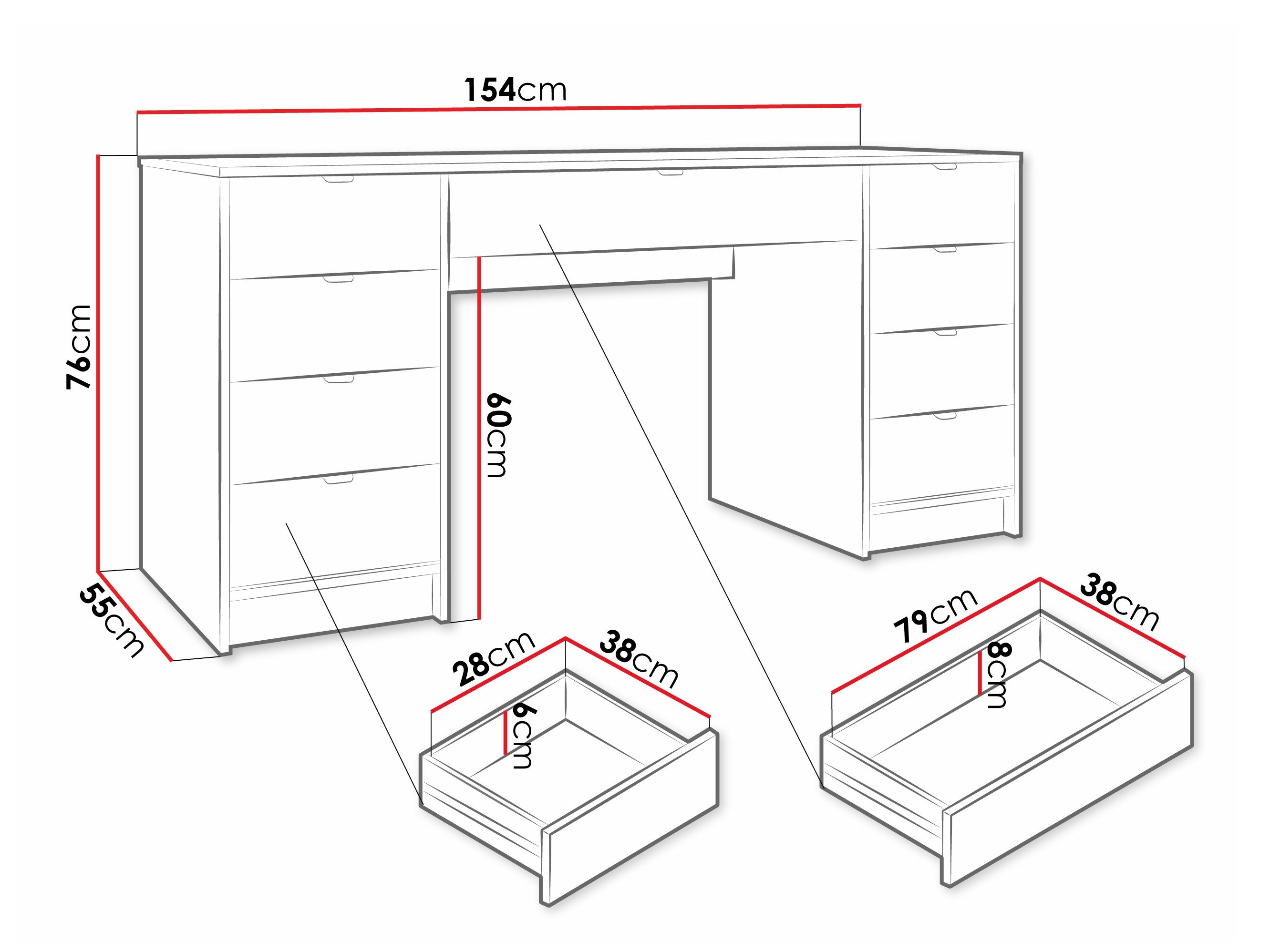 Mesa de oficina Comfivo Larmire 110 (Blanco)