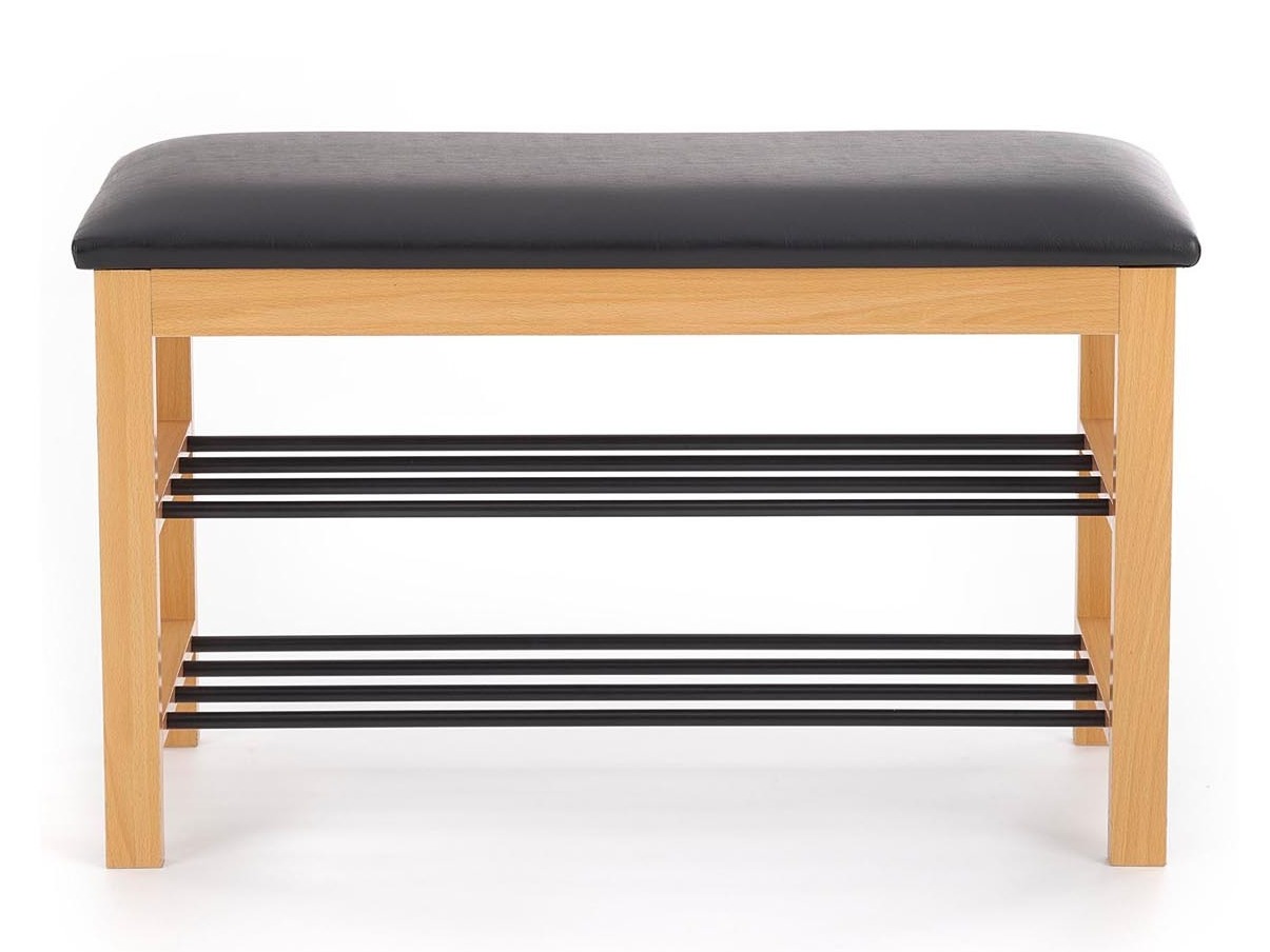 Estante para zapatos Houston 967 (Madera maciza + Negro)