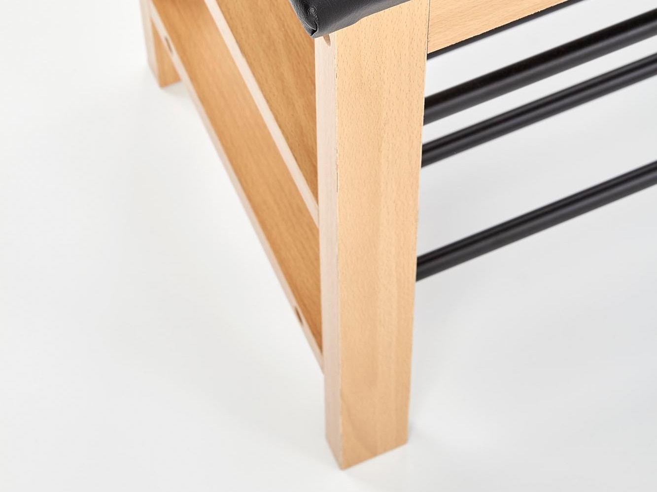 Estante para zapatos Houston 967 (Madera maciza + Negro)