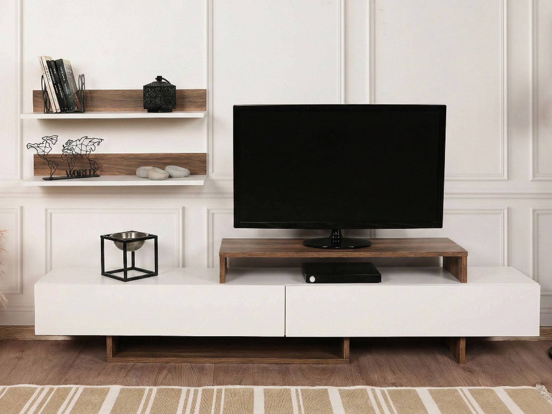 Mueble TV Kailua 998 (Blanco + Teca)