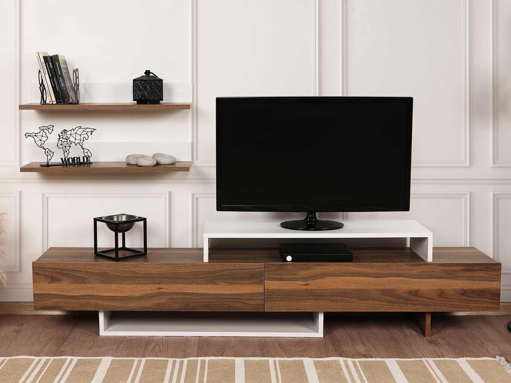 Mueble TV Kailua 998 (Teca + Blanco)