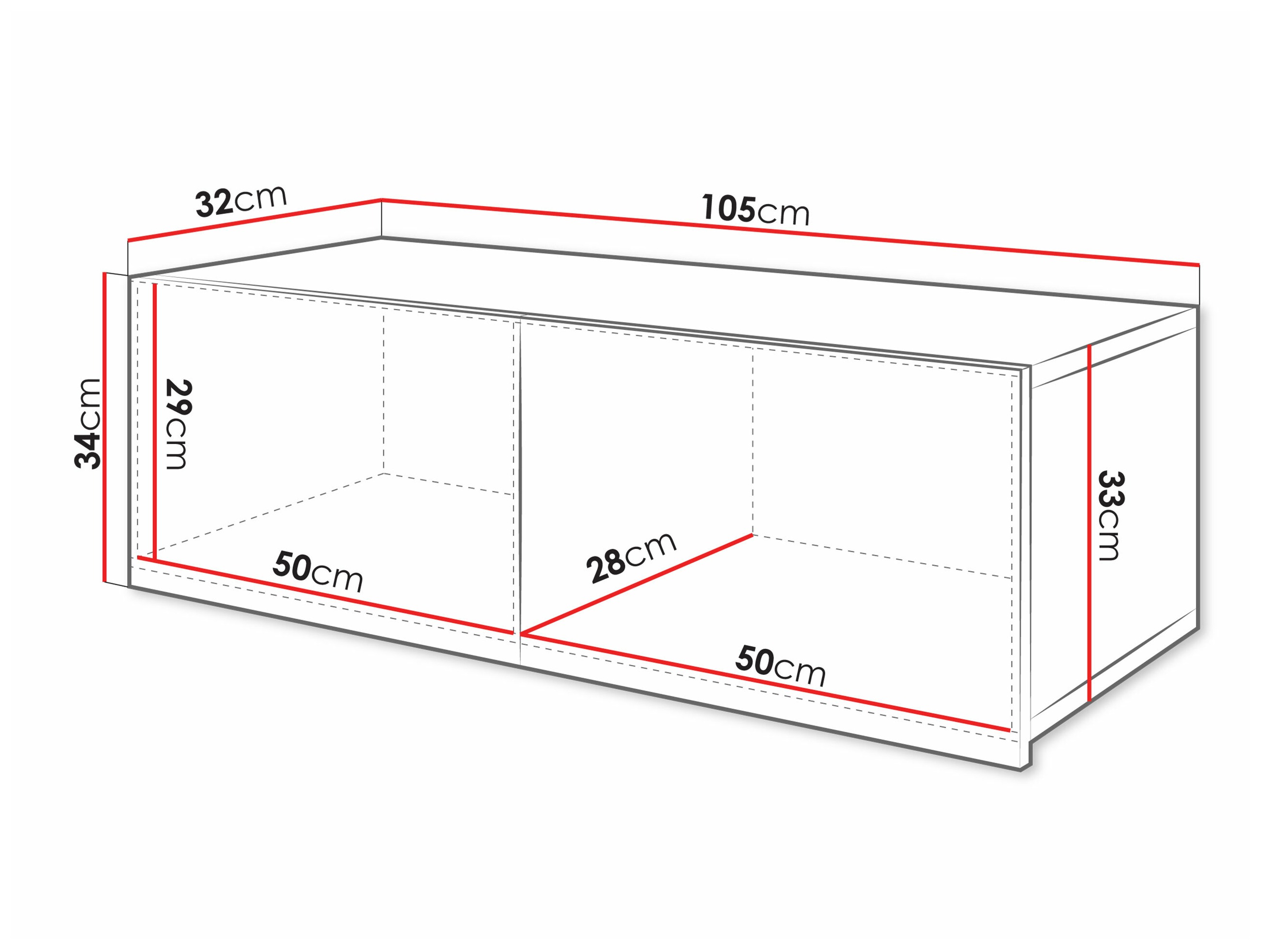 Armario de pared Remus (Negro + Negro brillante)