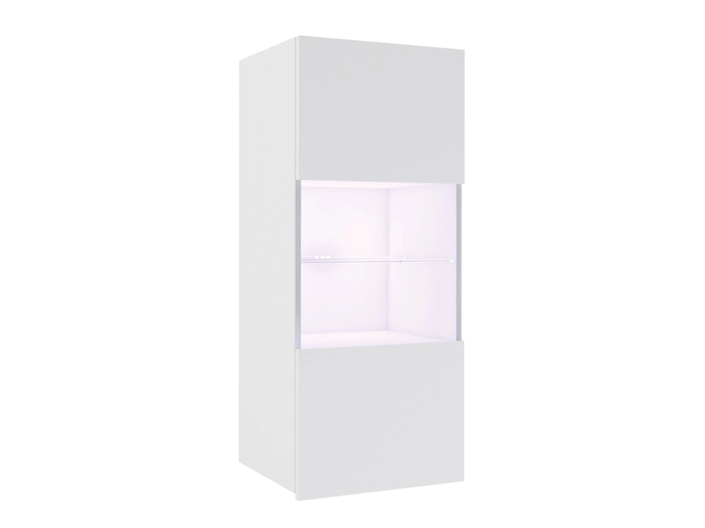 Armario de pared Tivdalu 102 (Blanco + Blanco brillante)