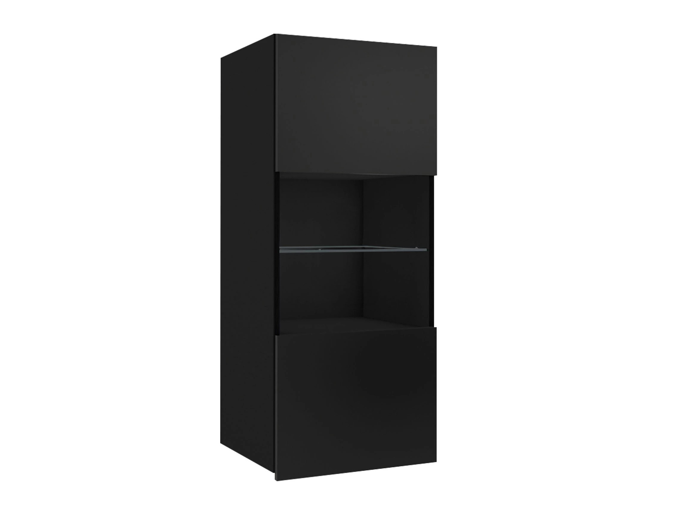 Armario de pared Tivdalu 102 (Negro + Negro brillante)