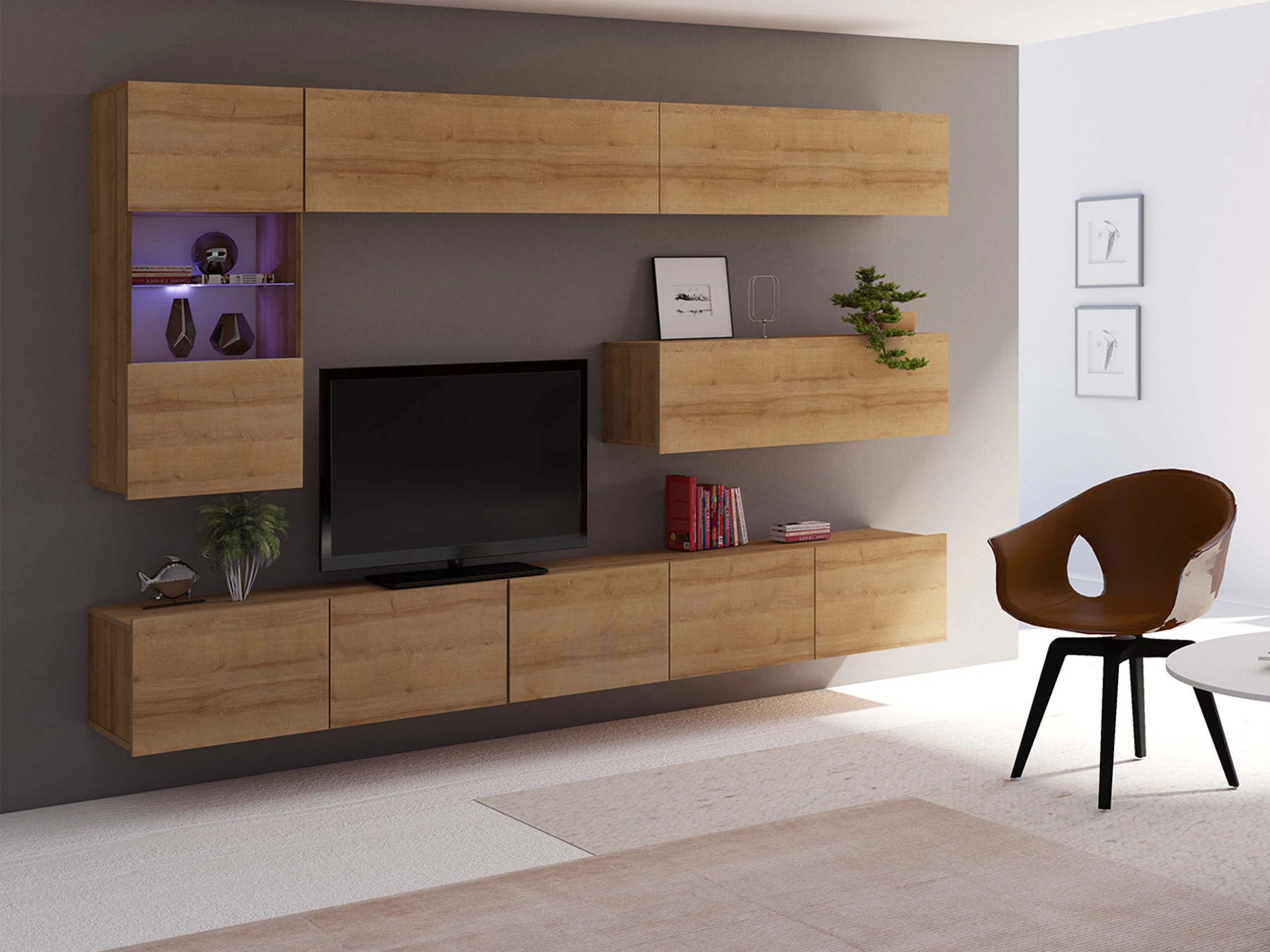 Conjunto de salón Remus IV (Roble dorado)