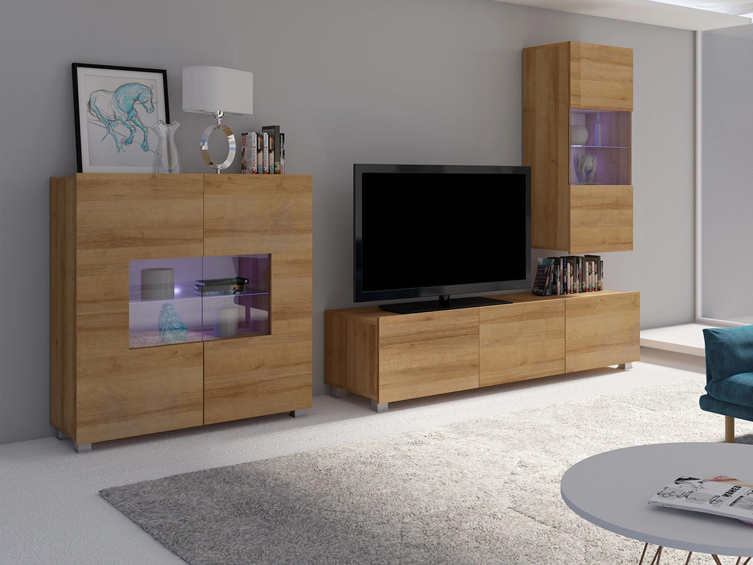 Conjunto de salón Remus VII (Roble dorado)
