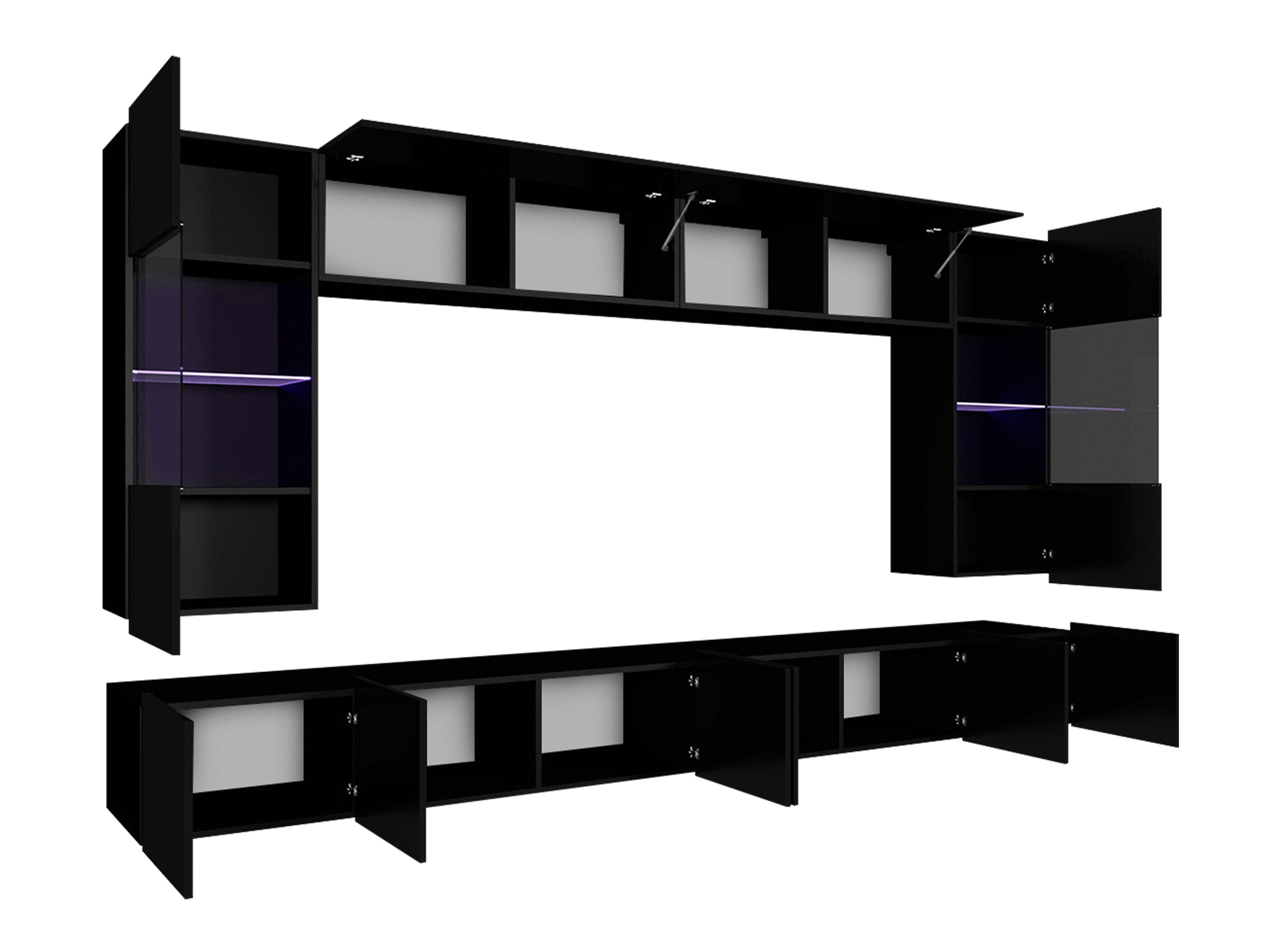 Conjunto de salón Remus I (Blanco + Blanco brillante)