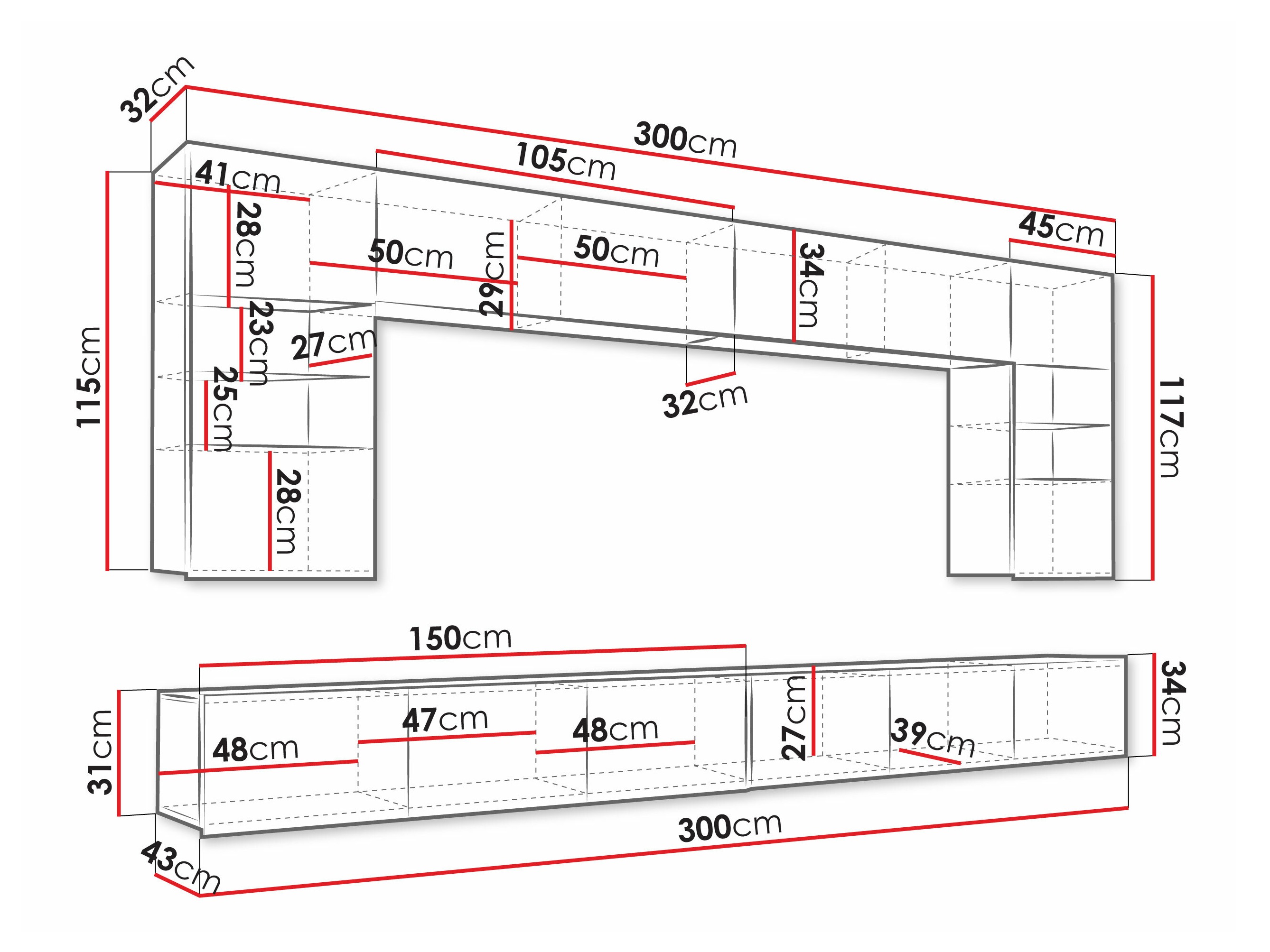 Conjunto de salón Remus I (Blanco + Blanco brillante)