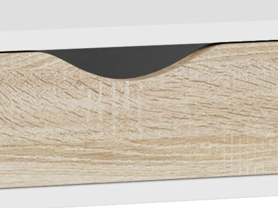 Mesa de oficina Norsica 113 (Blanco + Roble)