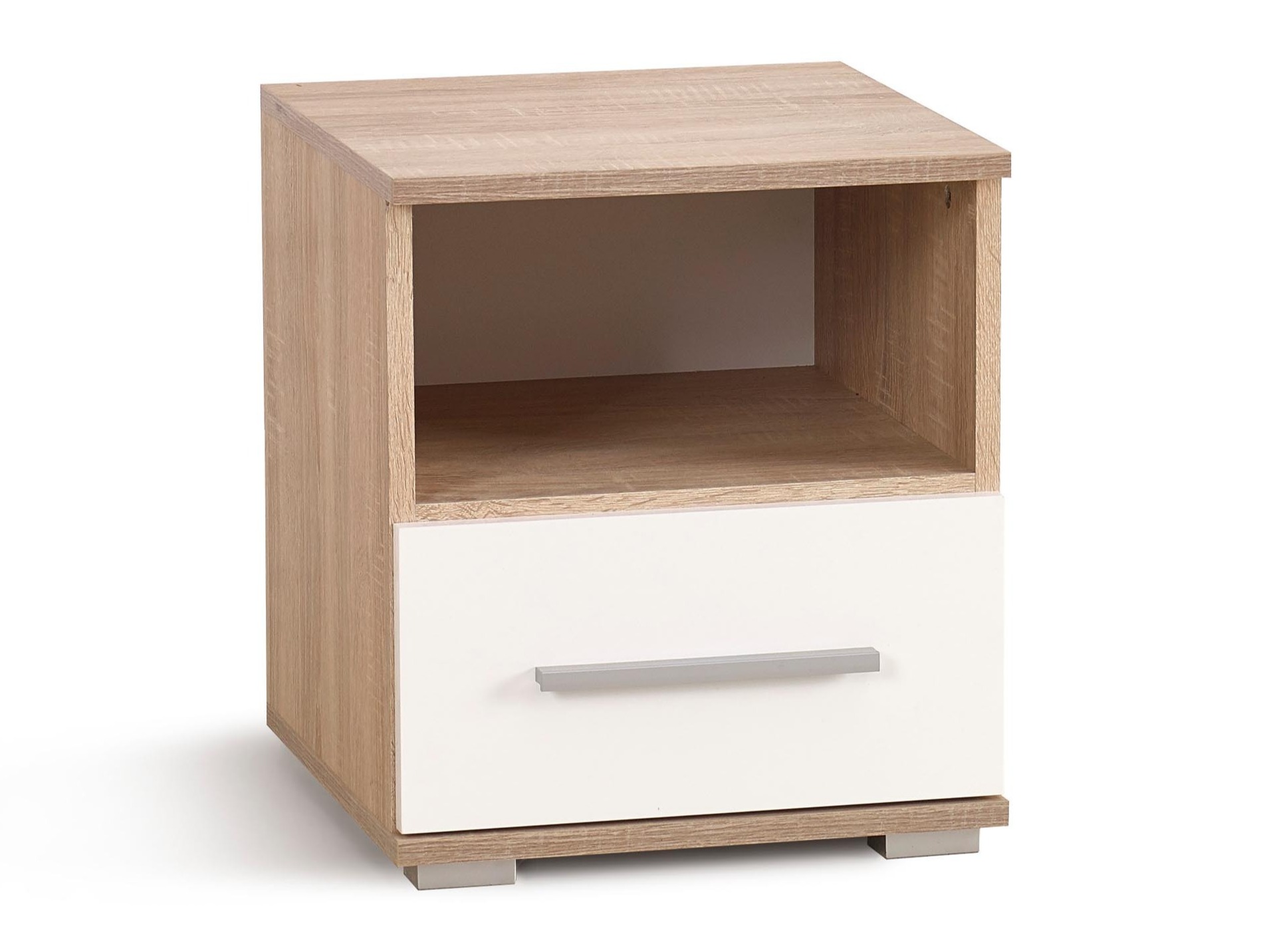 Mesilla de noche Cirveso 111 (Roble Sonoma + Blanco brillante)